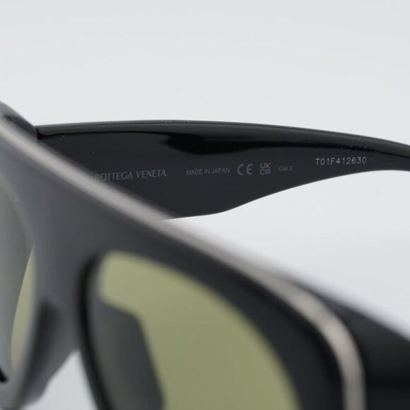 Bottega Veneta Bottega Veneta BV1362S 006 Sunglasses Black Geometric Frame Size ONE SIZE - 6 Thumbnail