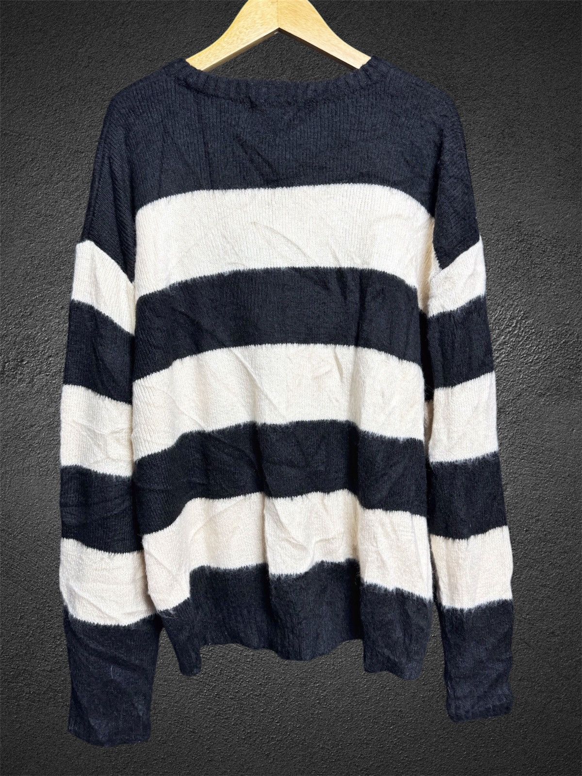 Hysteric Glamour × If Six Was Nine × Japanese Brand Japanese Mohair Stripe knit Sweater Kurt Syle lgb Size US L / EU 52-54 / 3 - 2 Thumbnail
