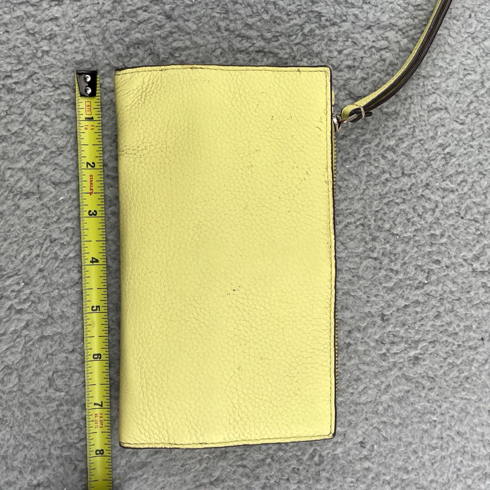 Vintage Kate Spade Wallet Small Women Yellow Pebbble Leather Zip Around Jackson Clutch Divider Boho Size ONE SIZE - 3 Thumbnail