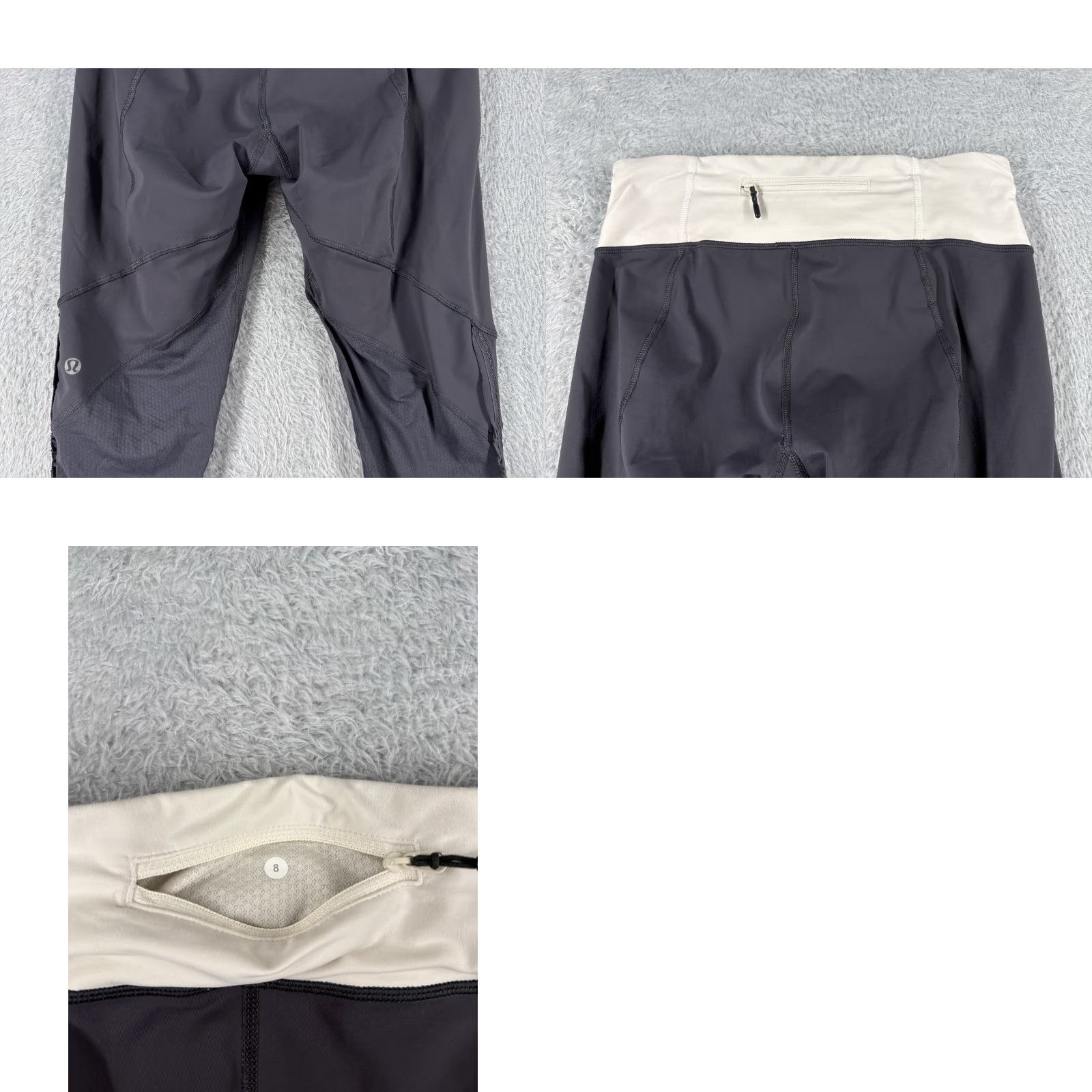 Lululemon Lululemon Pants Womens 8 Gray Cropped Leg Pockets Ruched Hem ZIP Rear Run Activewear Size 30" / US 8 / IT 44 - 9 Thumbnail