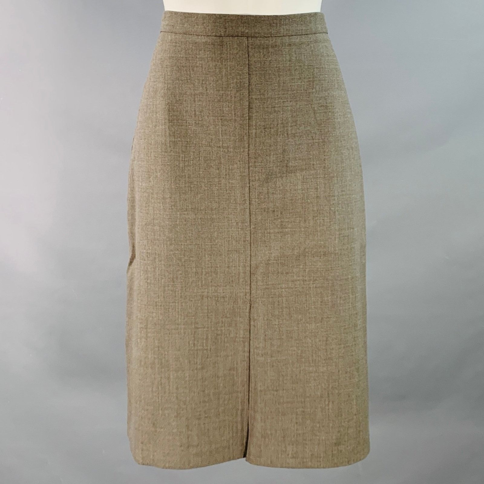 Other KATAYONE ADELI Brown Grey Wool Blend Pencil Below Knee Skirt Size 26" / US 2 / IT 38 - 1 Thumbnail
