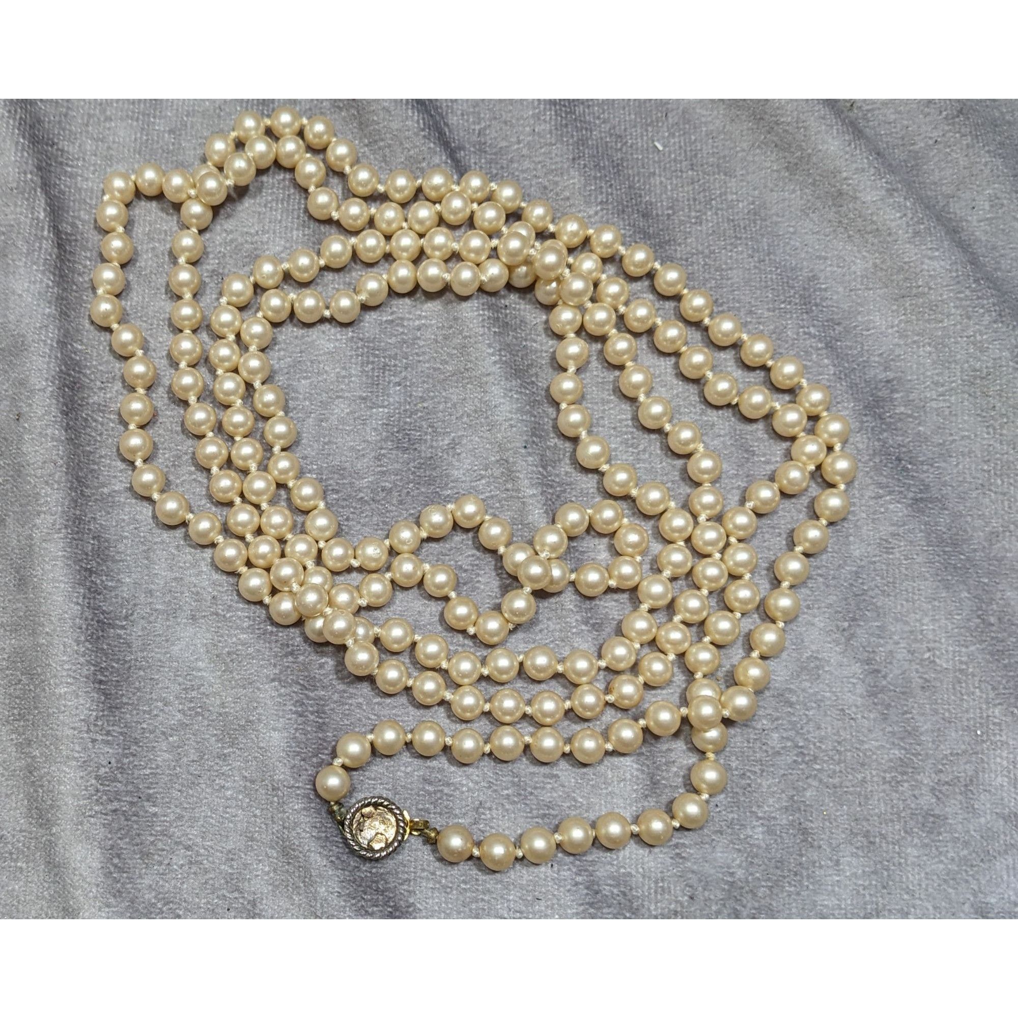 Other Vintage Japanese Cream Faux Pearl Extra Long Beaded Necklace Size ONE SIZE - 10 Thumbnail