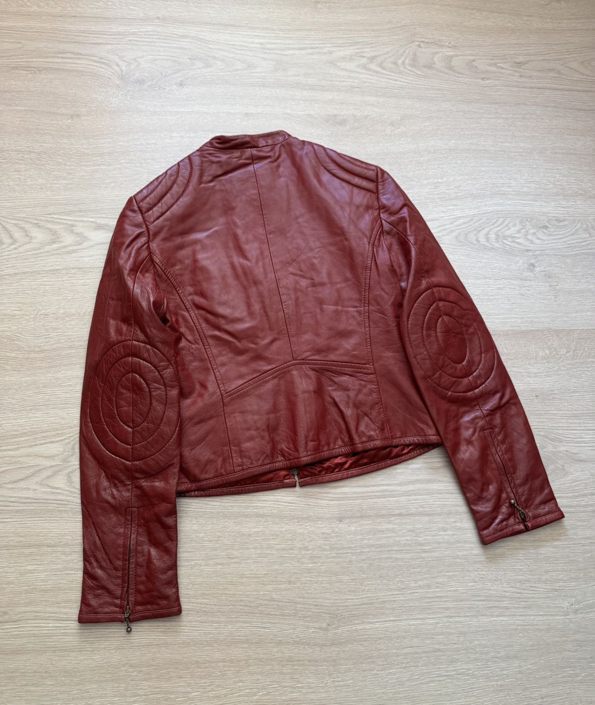 Mango Vintage MNG y2k Women’s Moto Racing Genuine Leather Jacket Size XS / US 0-2 / IT 36-38 - 4 Thumbnail