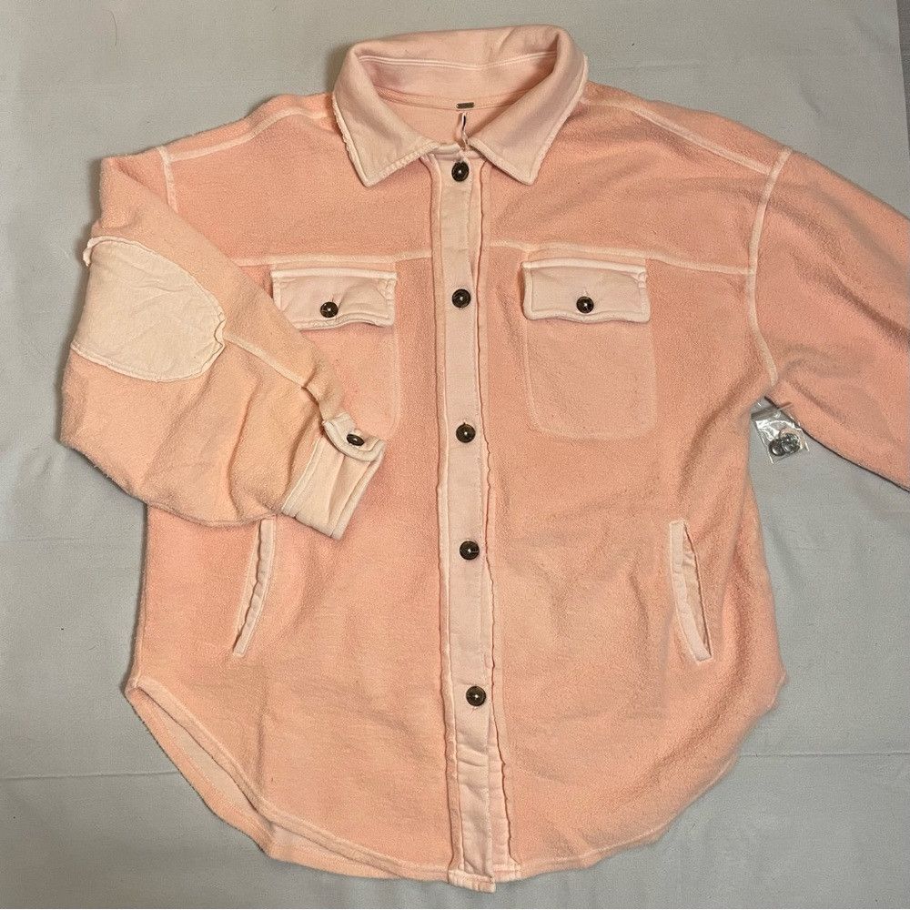 Free People New Free People We the Free Ruby Fleece Pink Cotton Shirt J Size M / US 6-8 / IT 42-44 - 5 Thumbnail