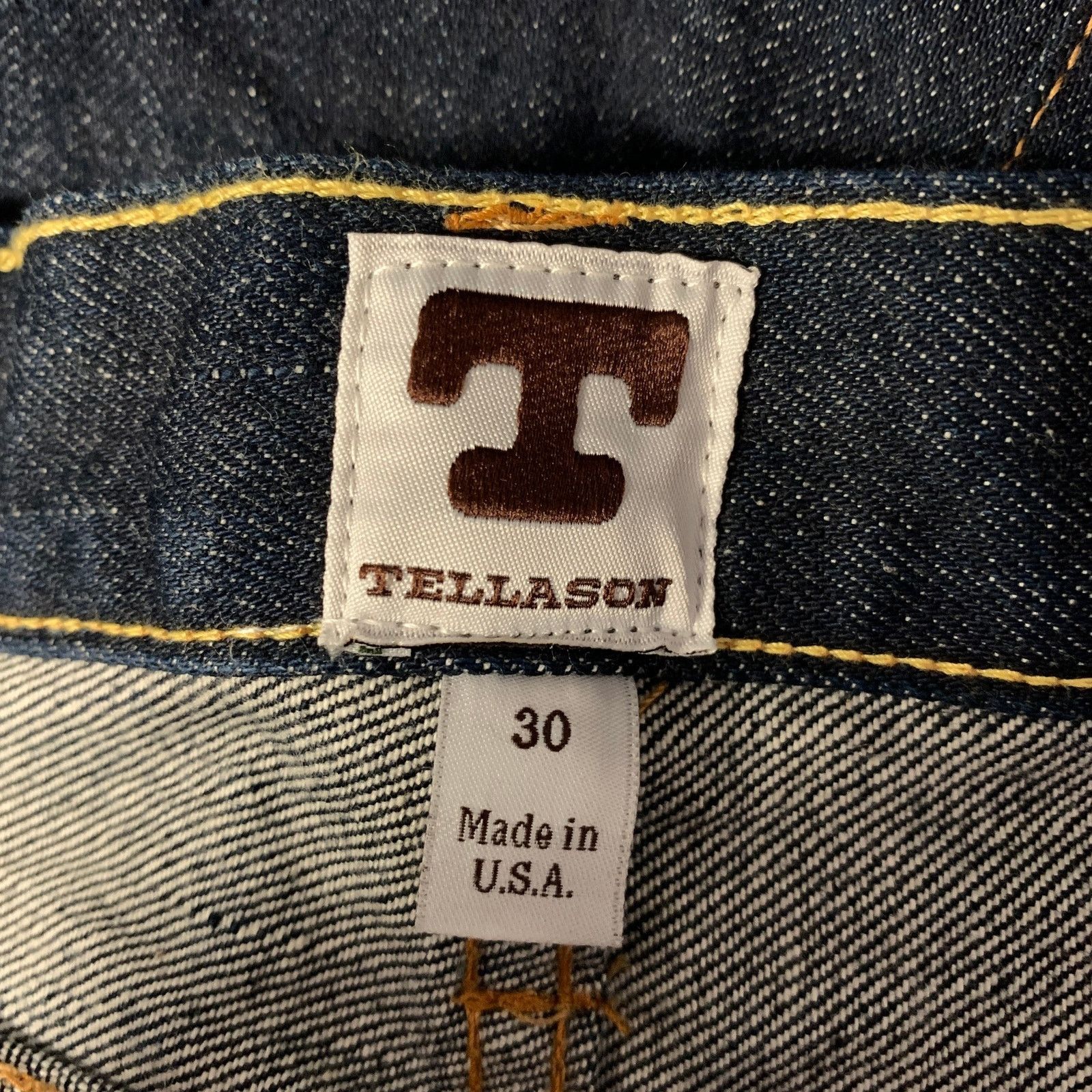 Tellason TELLASON Size 30 Blue Indigo Cotton Straight Selvedge Jeans Size US 30 / EU 46 - 4 Thumbnail