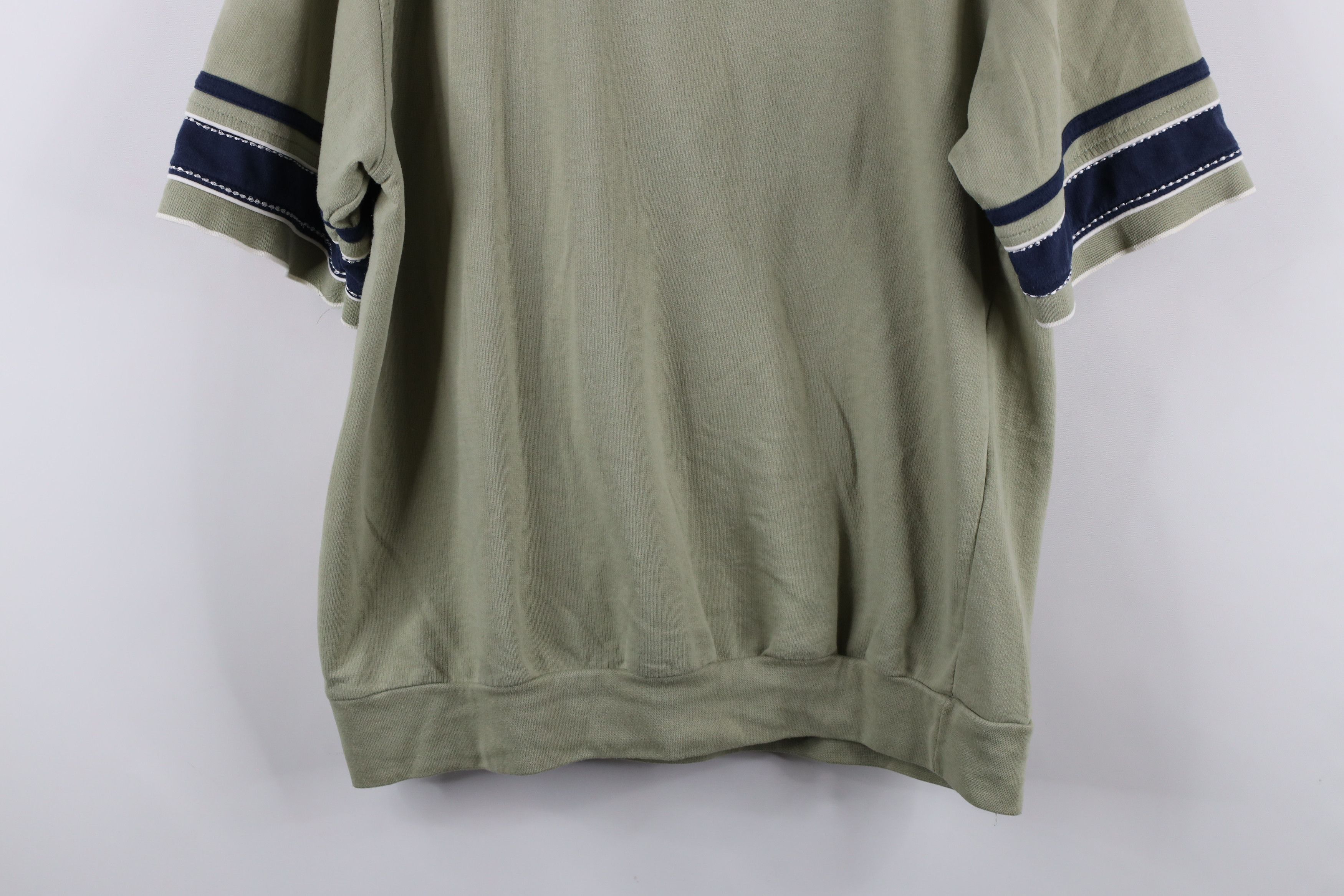 Vintage Vintage 90s Streetwear Striped Pullover Henley T-Shirt Green Size US XL / EU 56 / 4 - 13 Thumbnail