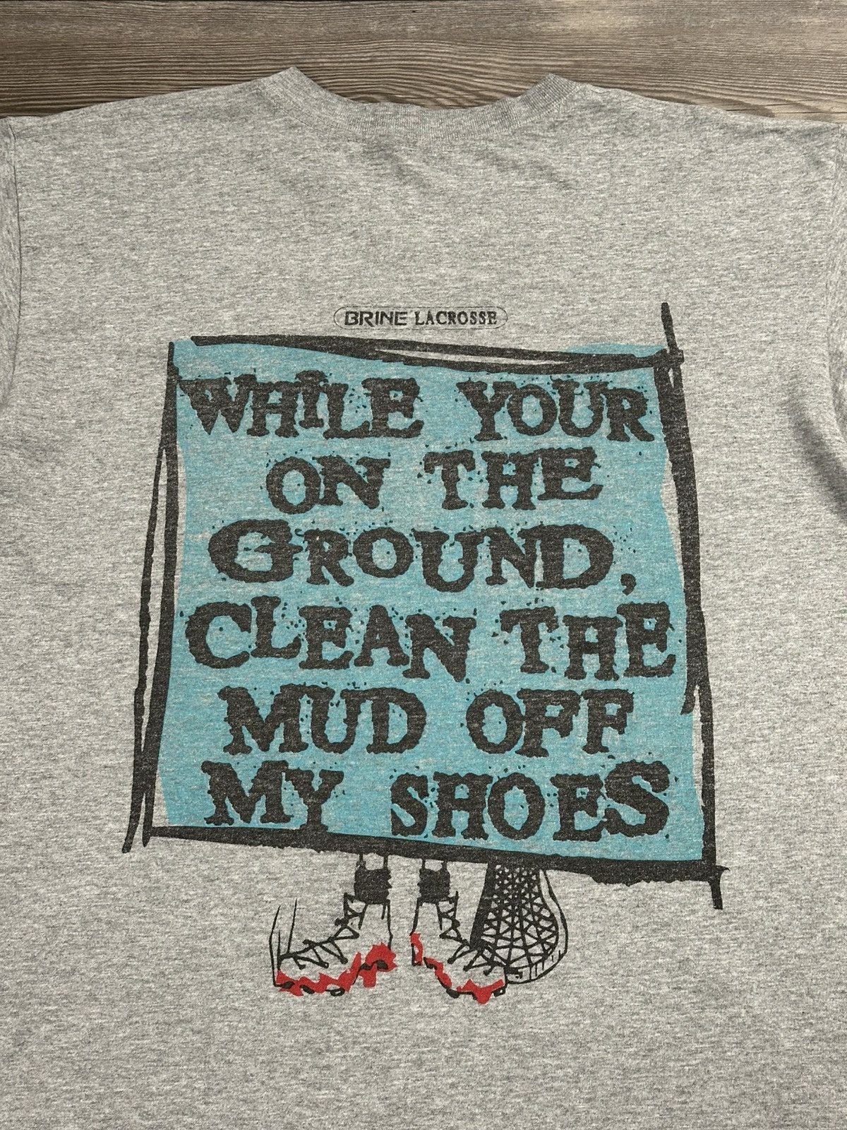 Vintage Vintage Brine Lacrosse “Clean The Mud Off My Shoes” T Shirt Size US L / EU 52-54 / 3 - 4 Thumbnail