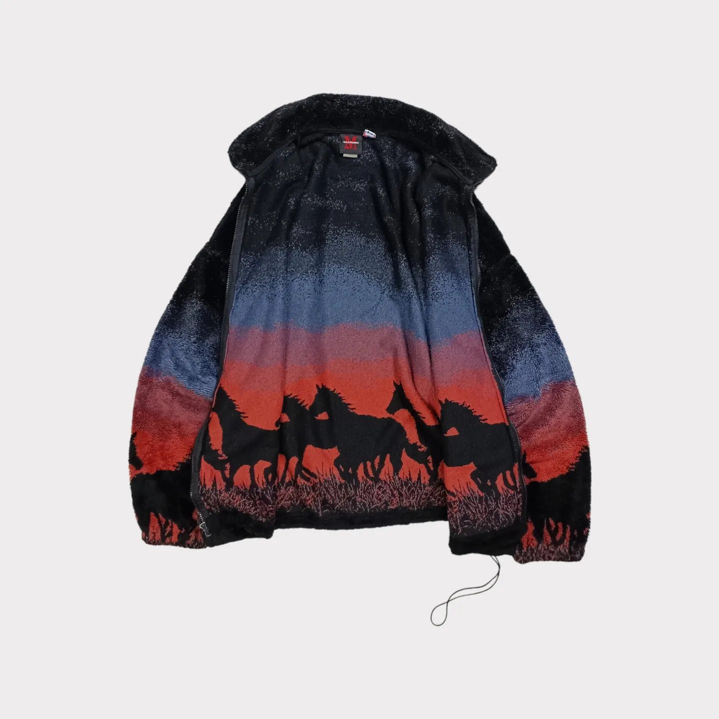 Vintage 90's Mazmania Horses Pattern Fleece Jacket - 2XL Size US XXL / EU 58 / 5 - 2 Thumbnail