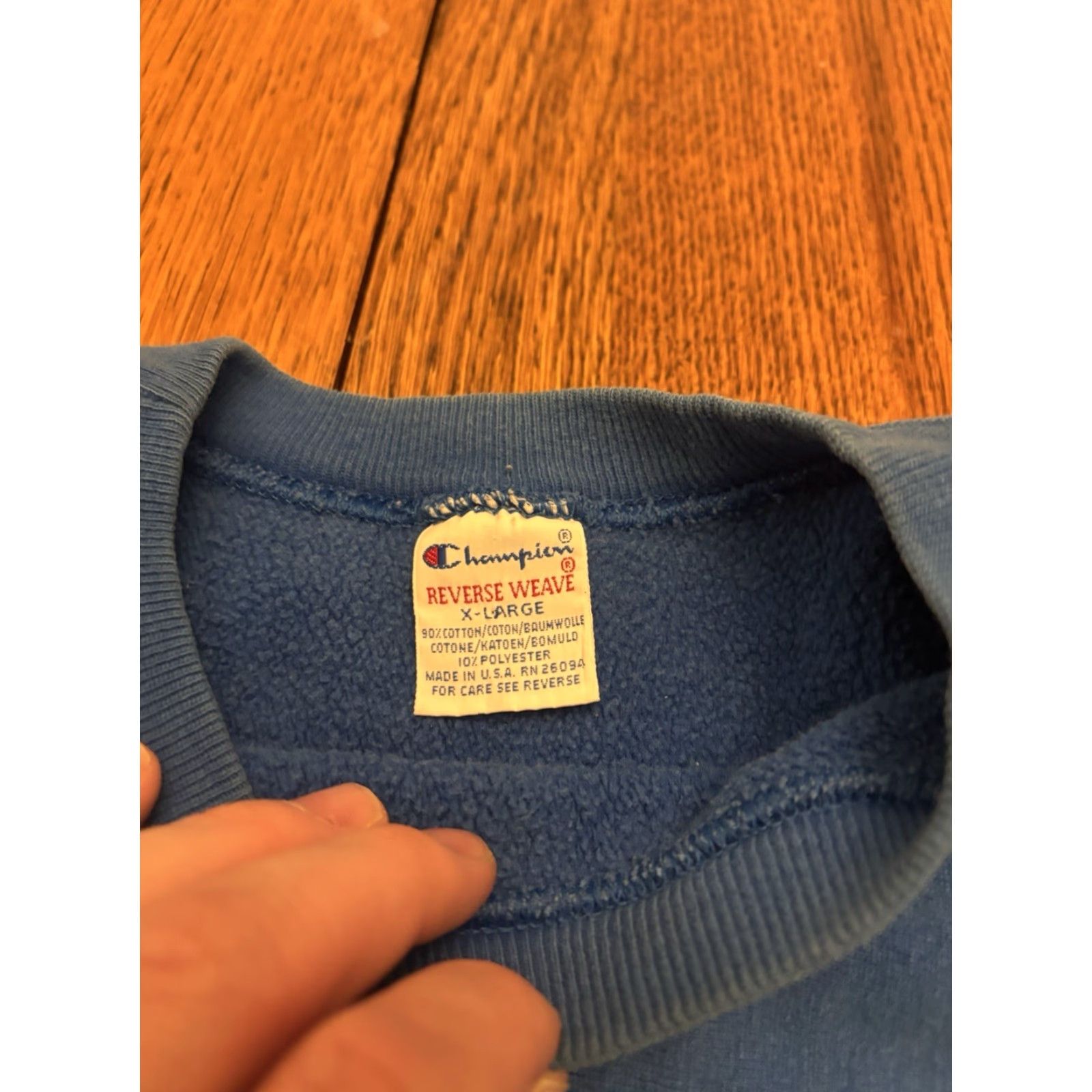 Champion VINTAGE Champion Reverse Weave Crewneck Sweatshirt Mens XL Blue Blank Sweatshirt 90s Retro USA Logo Embroidered Size US XL / EU 56 / 4 - 3 Thumbnail