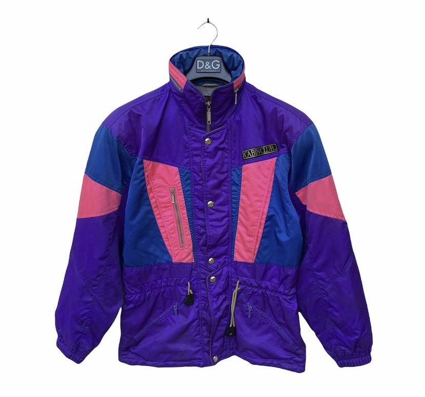 image of Vintage Cabin Club Ski Bomber Jacket in Blue, Men's (Size Large)