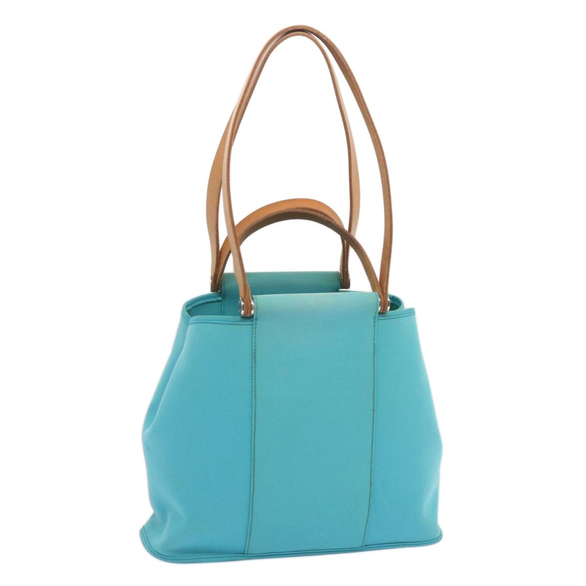 image of Hermes Kabak Elan Pm Hand Bag Canvas 2Way Light Blue Auth 69117, Women's