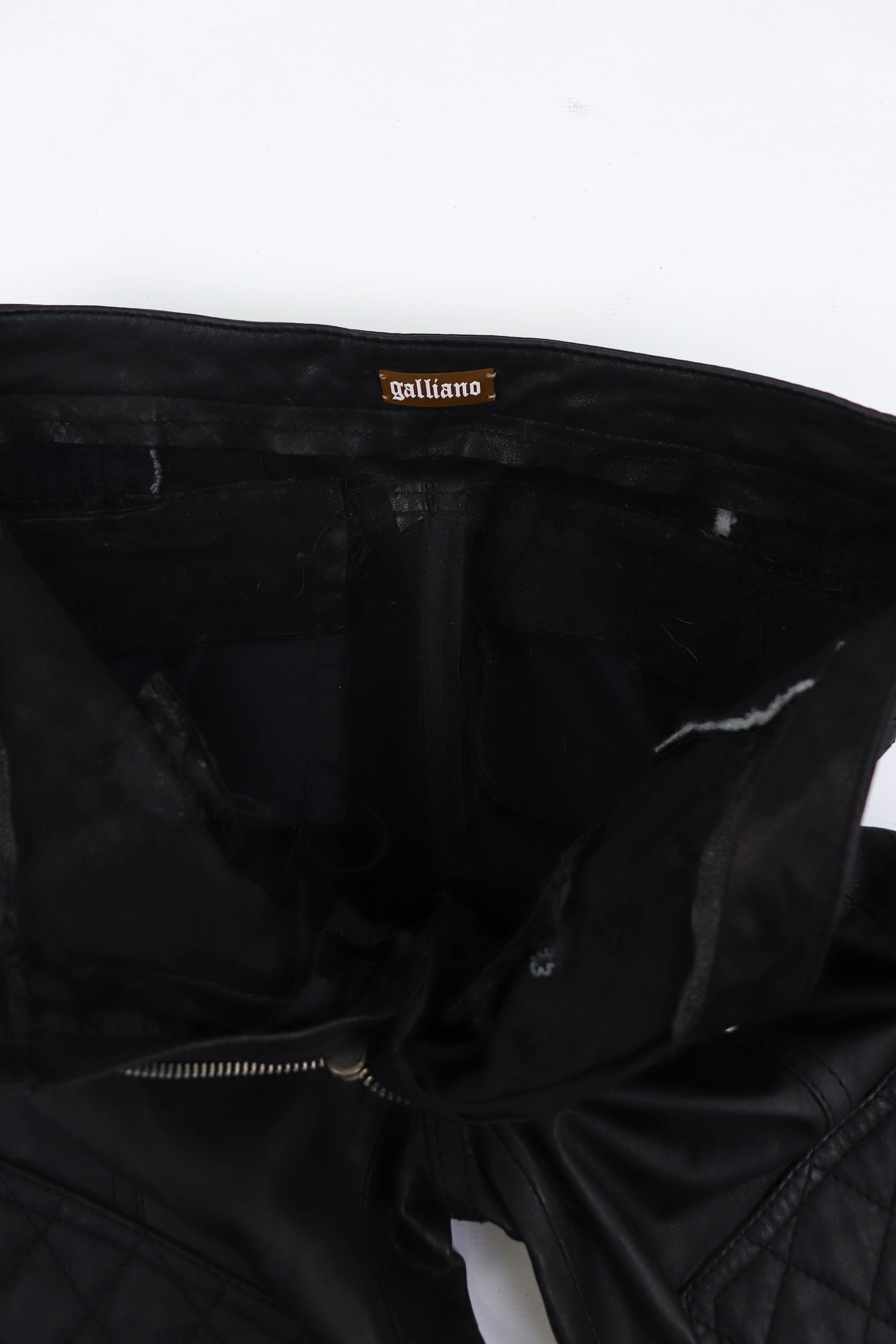 John Galliano Vintage Galliano 2000s Black Leather Zip Biker Pants Size 30" / US 8 / IT 44 - 20 Thumbnail