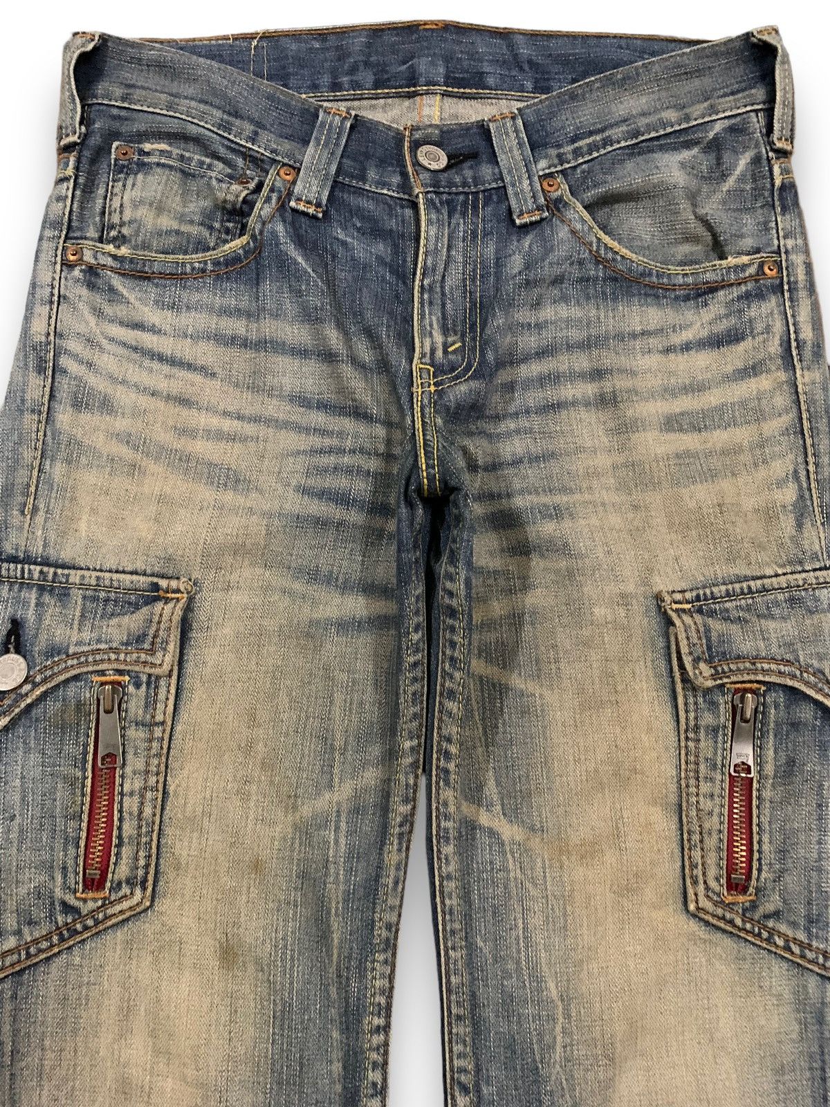 Levi's Vintage 90s Levis 707 Mud Wash Flare Bootcut Cargo Jeans Size US 32 / EU 48 - 4 Thumbnail