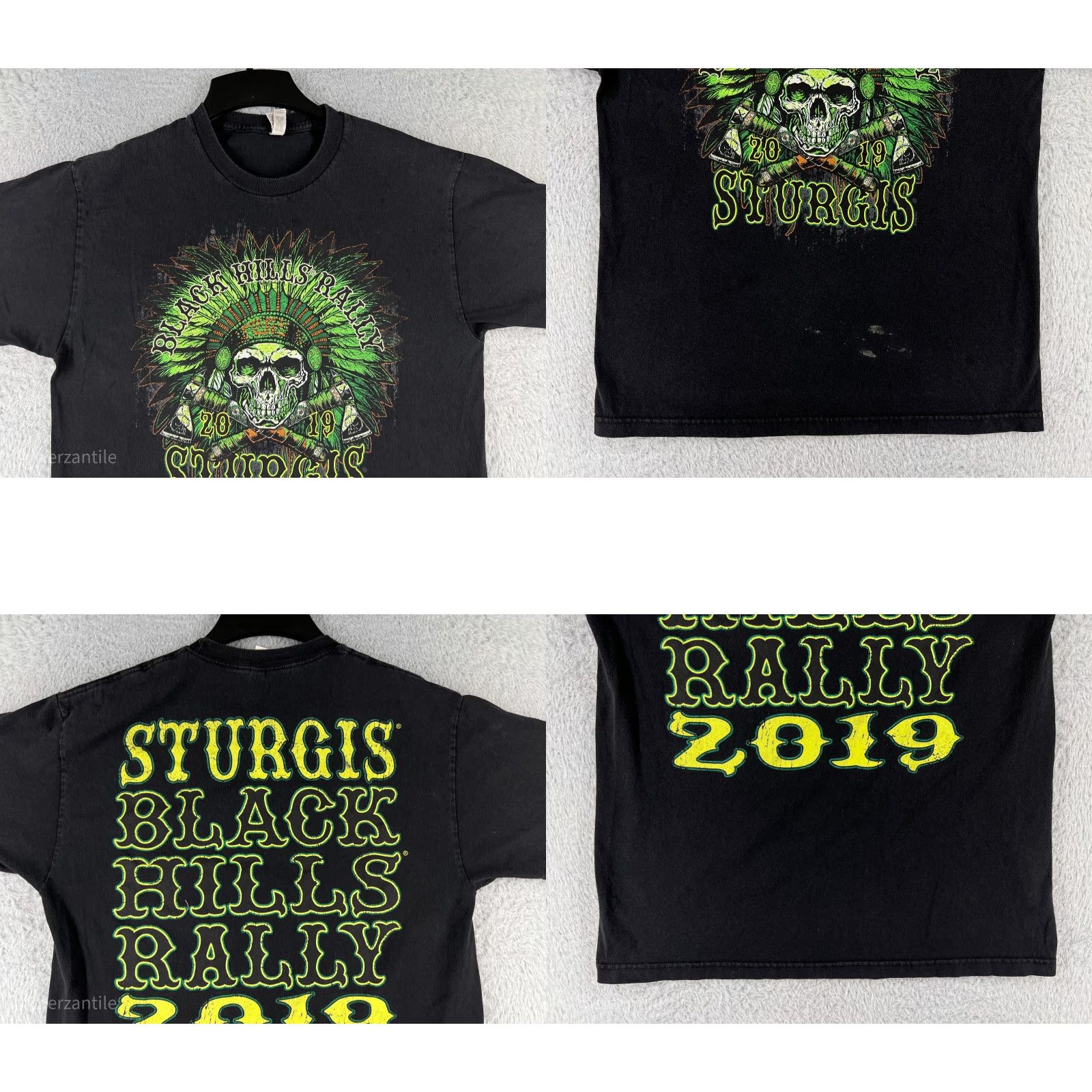 Vintage Sturgis Shirt Womens Large Black Cotton Black Hills Rally 2019 Skull Bikes Shirt Womens Large Black 2019 Sturgis Size L / US 10 / IT 46 - 8 Thumbnail