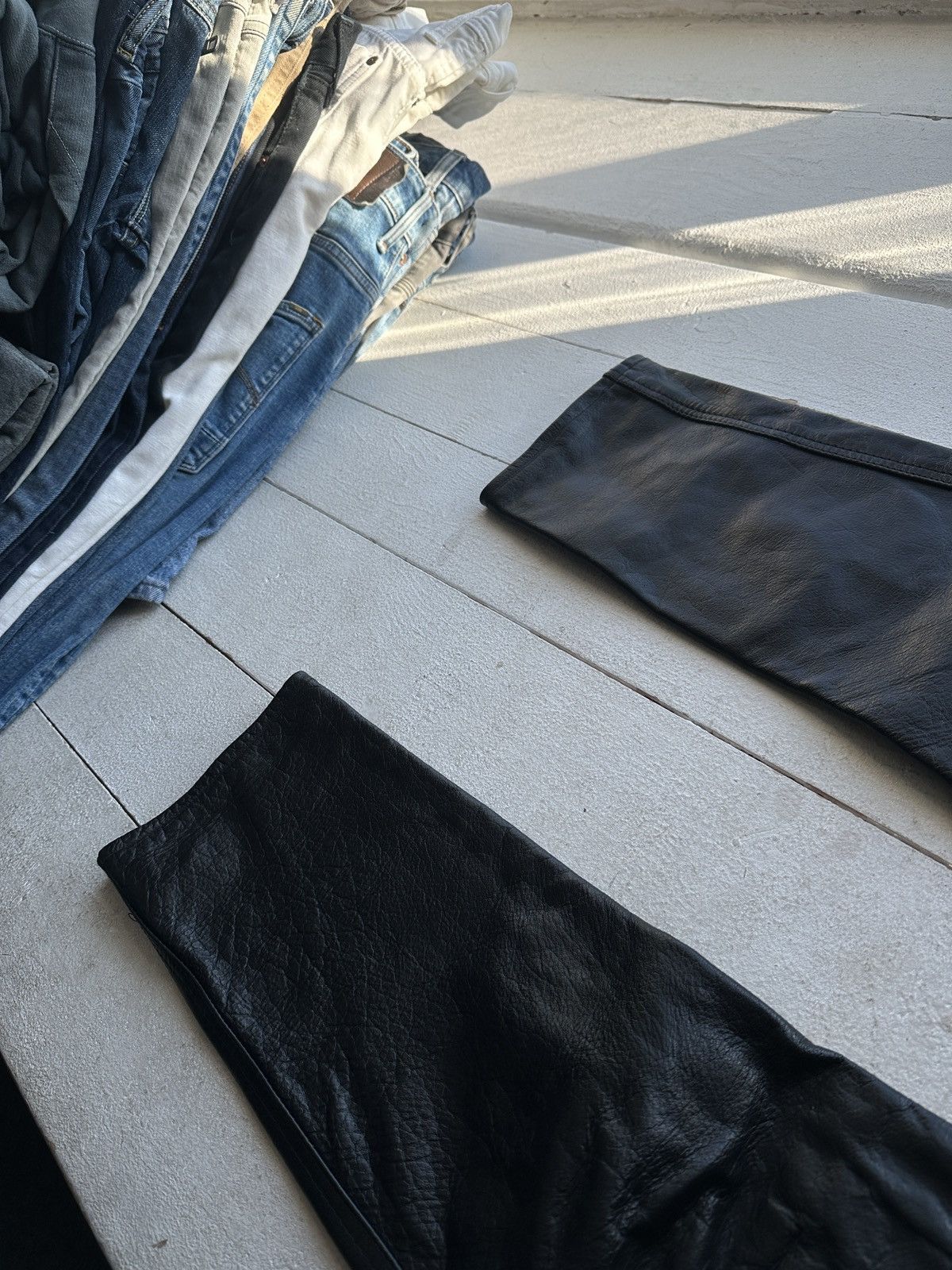 Leather HAVEBA 🚨VNTG leather pants motorcycles Black LUXURY Y2K Size 25" / US 0 / IT 36 - 4 Thumbnail