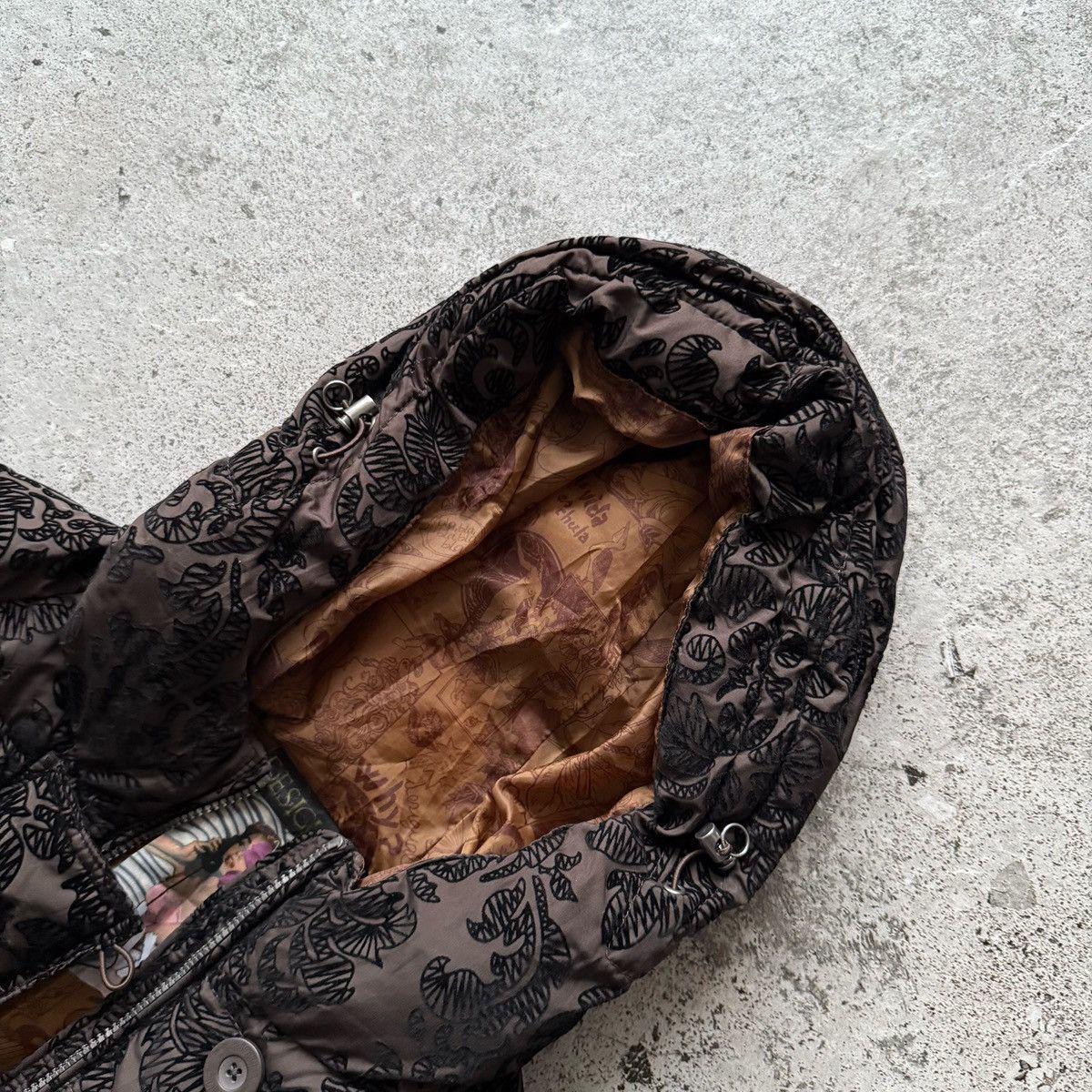 Desigual Desigual Womens Quilted Jacket Hooded Patterned Brown Casual Size S / US 4 / IT 40 - 11 Thumbnail