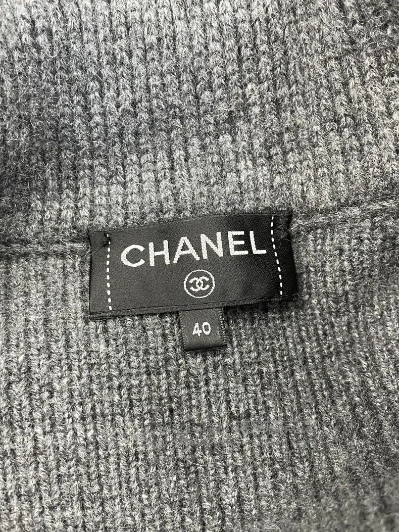 Chanel Chanel Gray coco letter printed tweed stitching lace-on ca Size S / US 4 / IT 40 - 6 Thumbnail