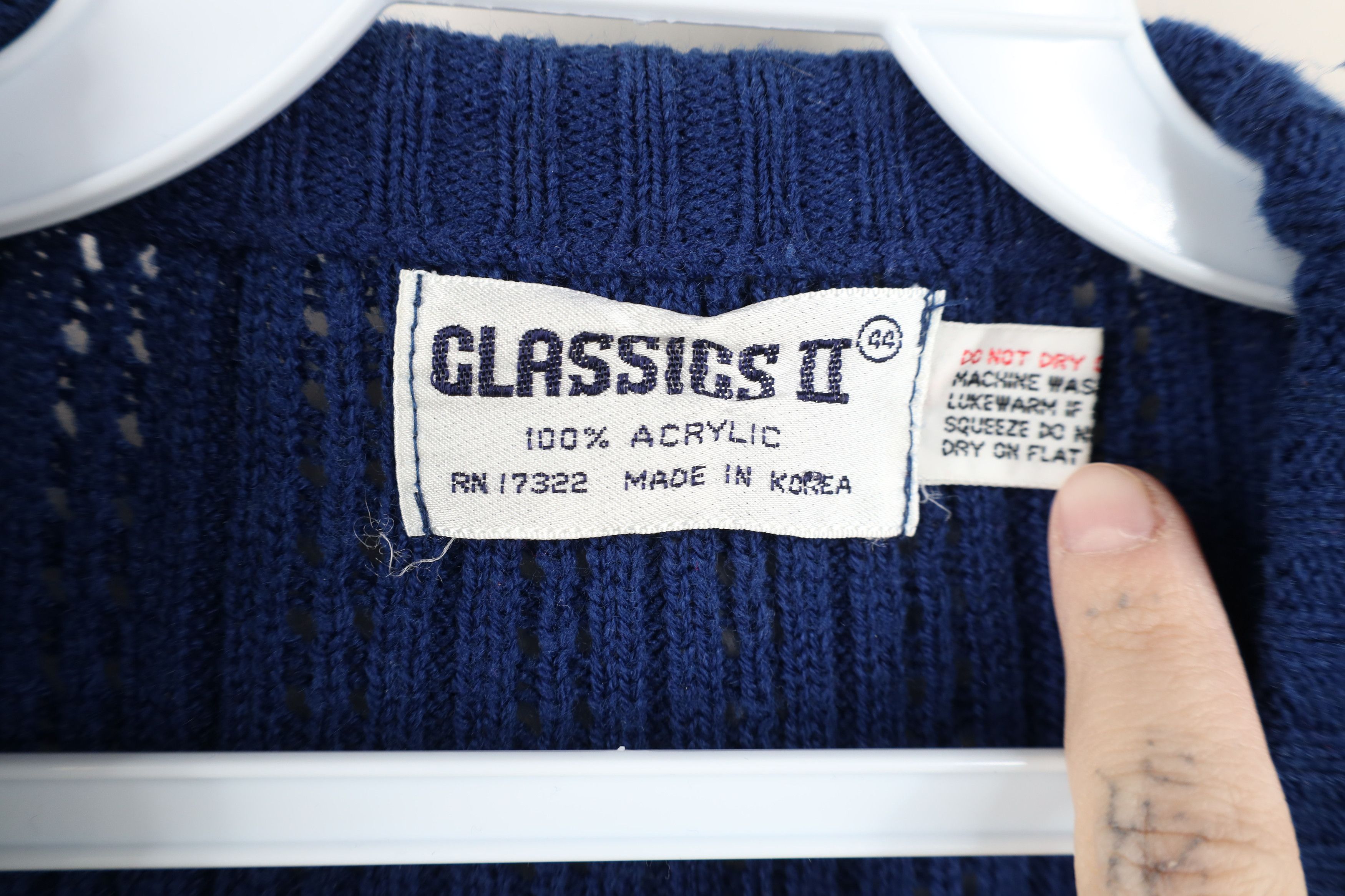 Vintage Vintage 70s Streetwear Crochet Cardigan Sweater Vest Blue Size L / US 10 / IT 46 - 7 Thumbnail