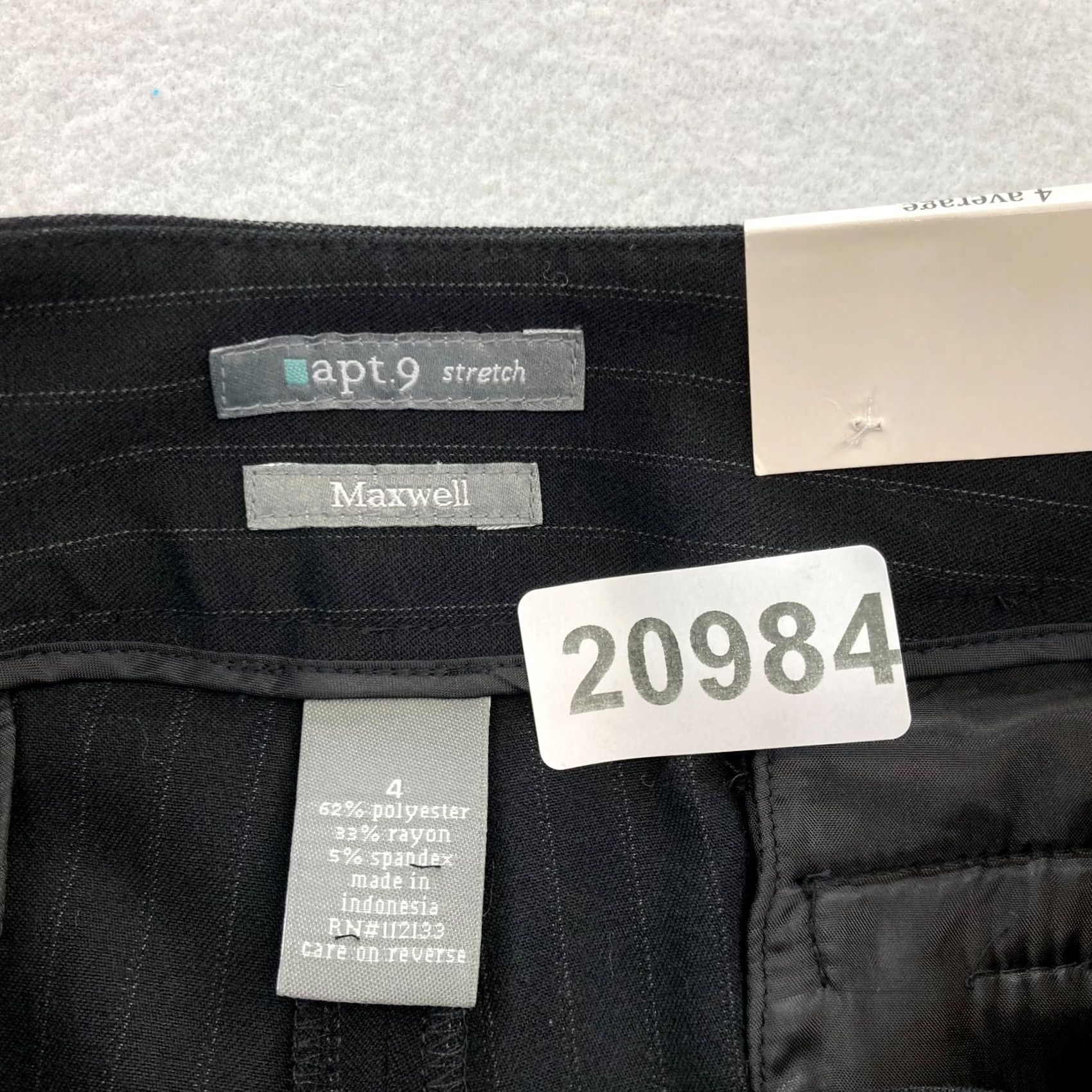 Apt. 9 Apt. 9 Maxwell Dress Pants Women's 4 Black Striped Stretch Fabric Relaxed Fit Pants Size 28" / US 6 / IT 42 - 5 Thumbnail