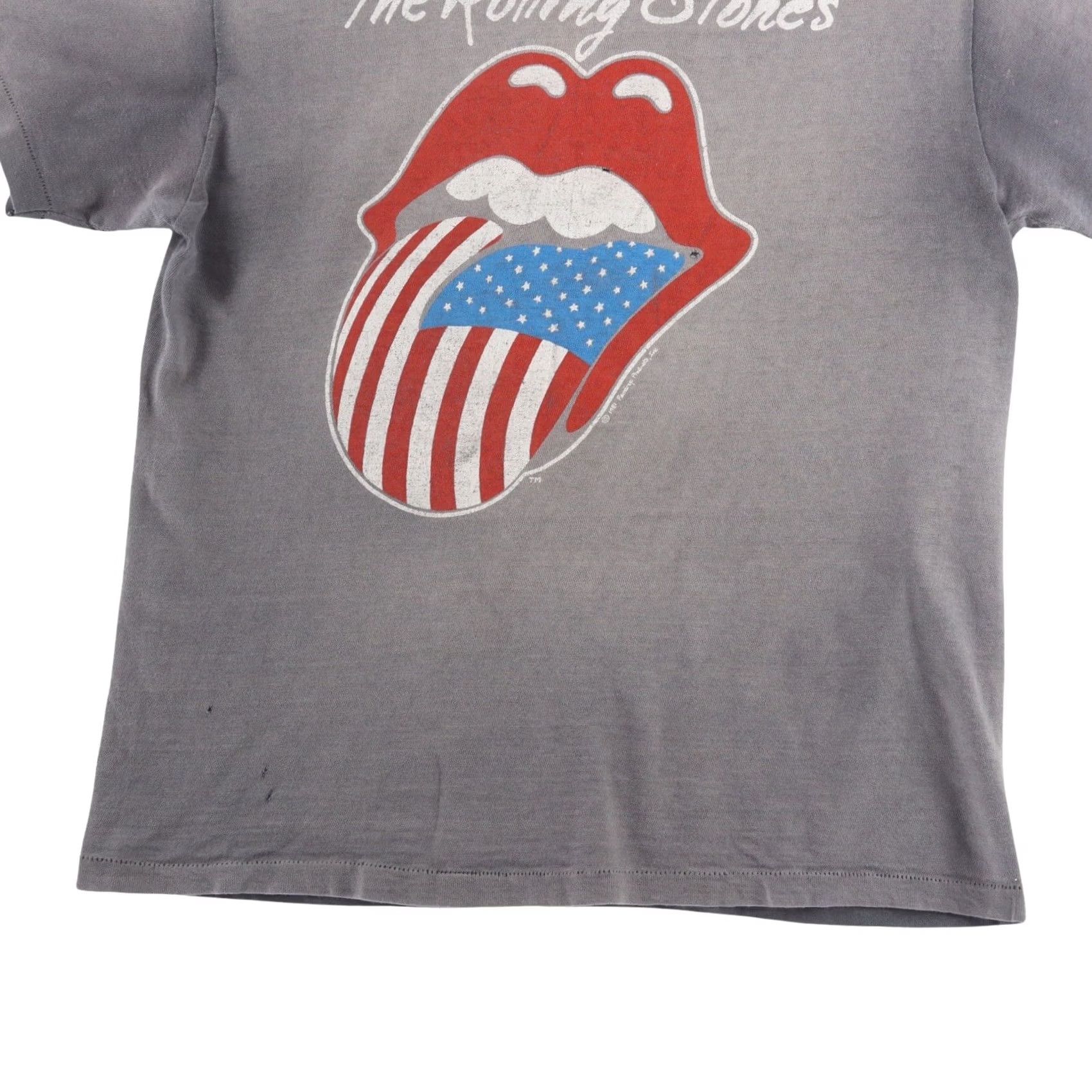 Vintage VINTAGE ROLLING STONES 1981 North American Tour Hanes Beefy T Shirt | Unisex | Gray | Large | Graphic Tee Size US L / EU 52-54 / 3 - 6 Thumbnail
