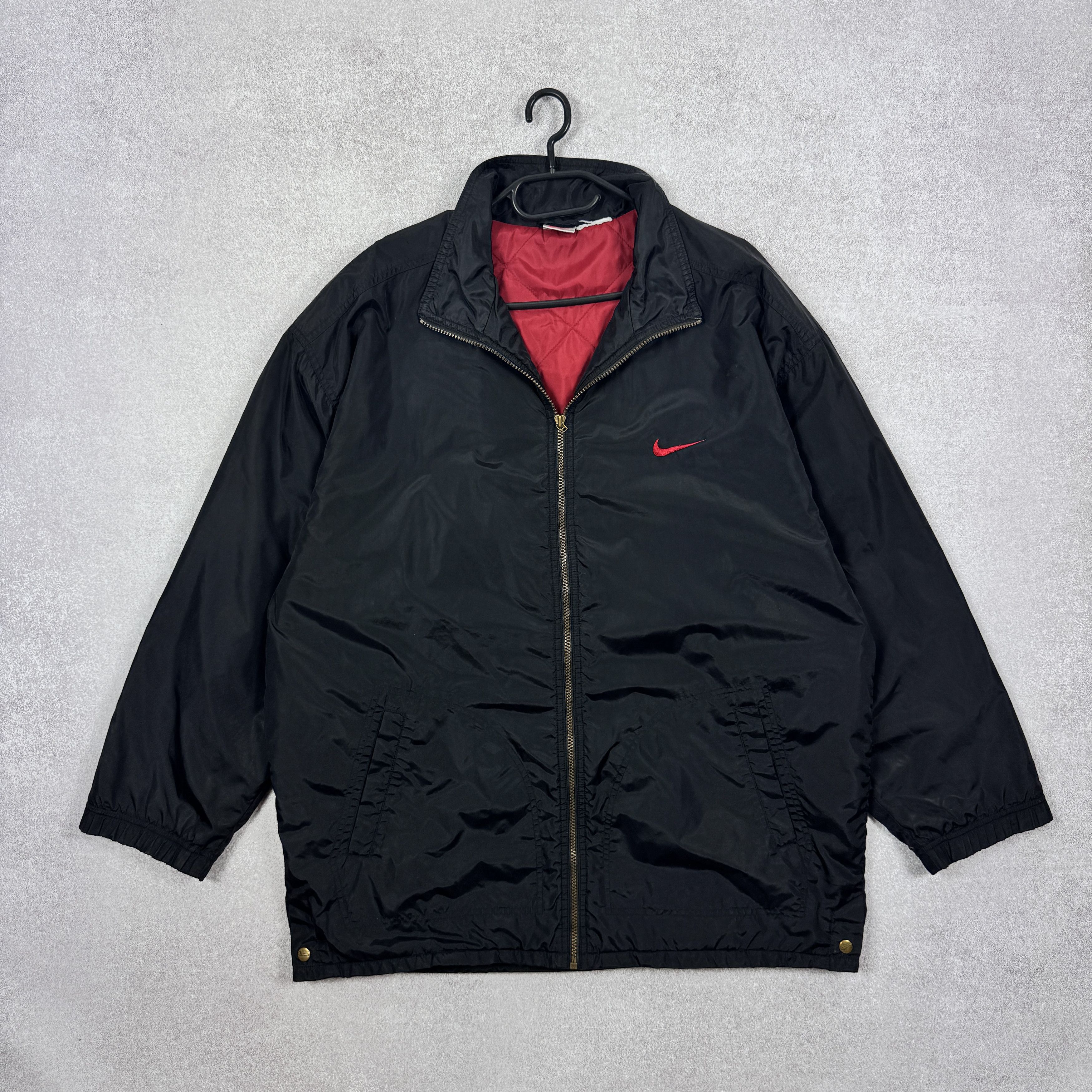 Nike 00s Vintage Nike Backside Big Logo Black Nylon Jacket XXL Size US XXL / EU 58 / 5 - 2 Thumbnail