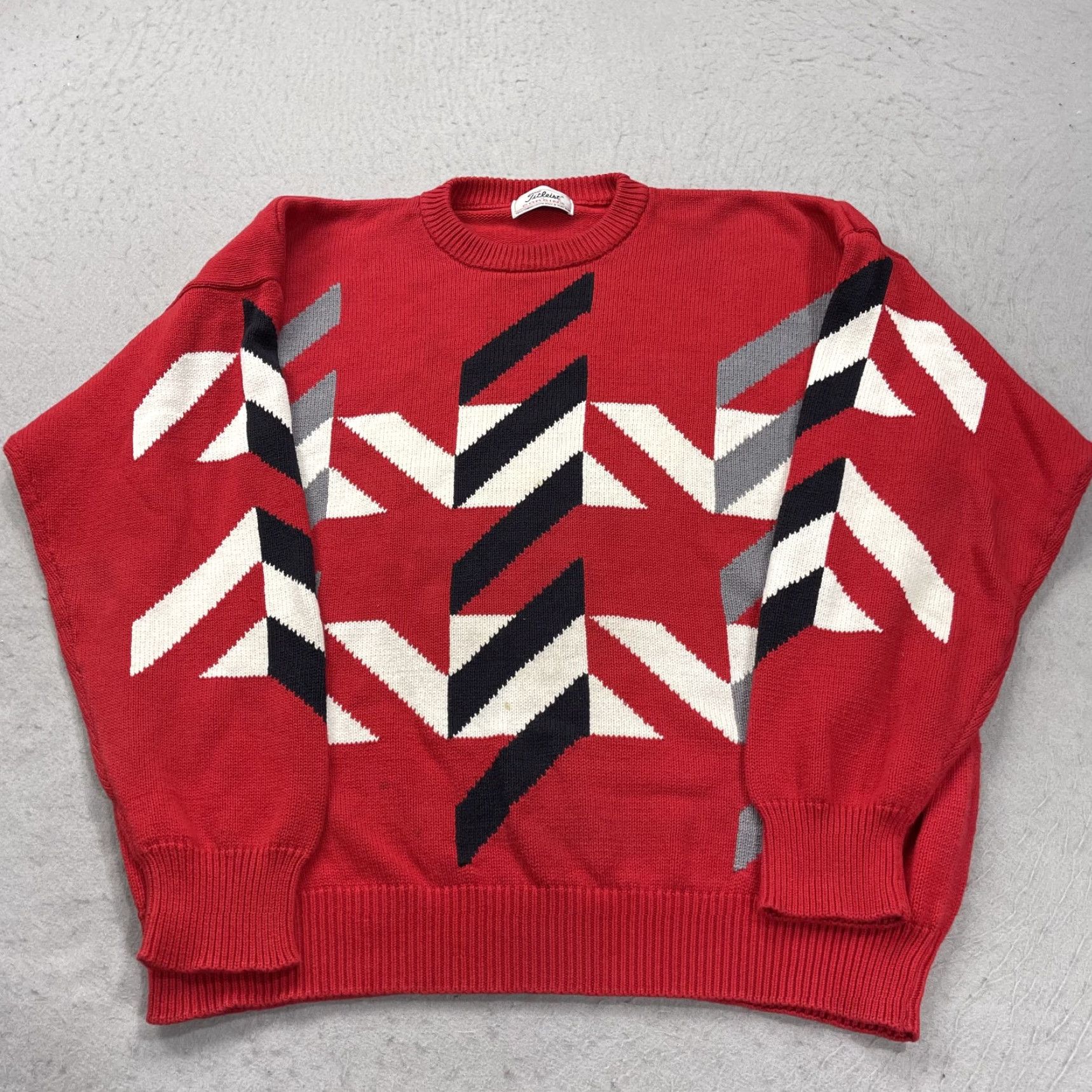 Titleist VINTAGE Titleist Golf Sweater Mens XL Red 90s Abstract Knit Crewneck Pullover Casual Winter Spring Fall Mens Size US XL / EU 56 / 4 - 2 Thumbnail