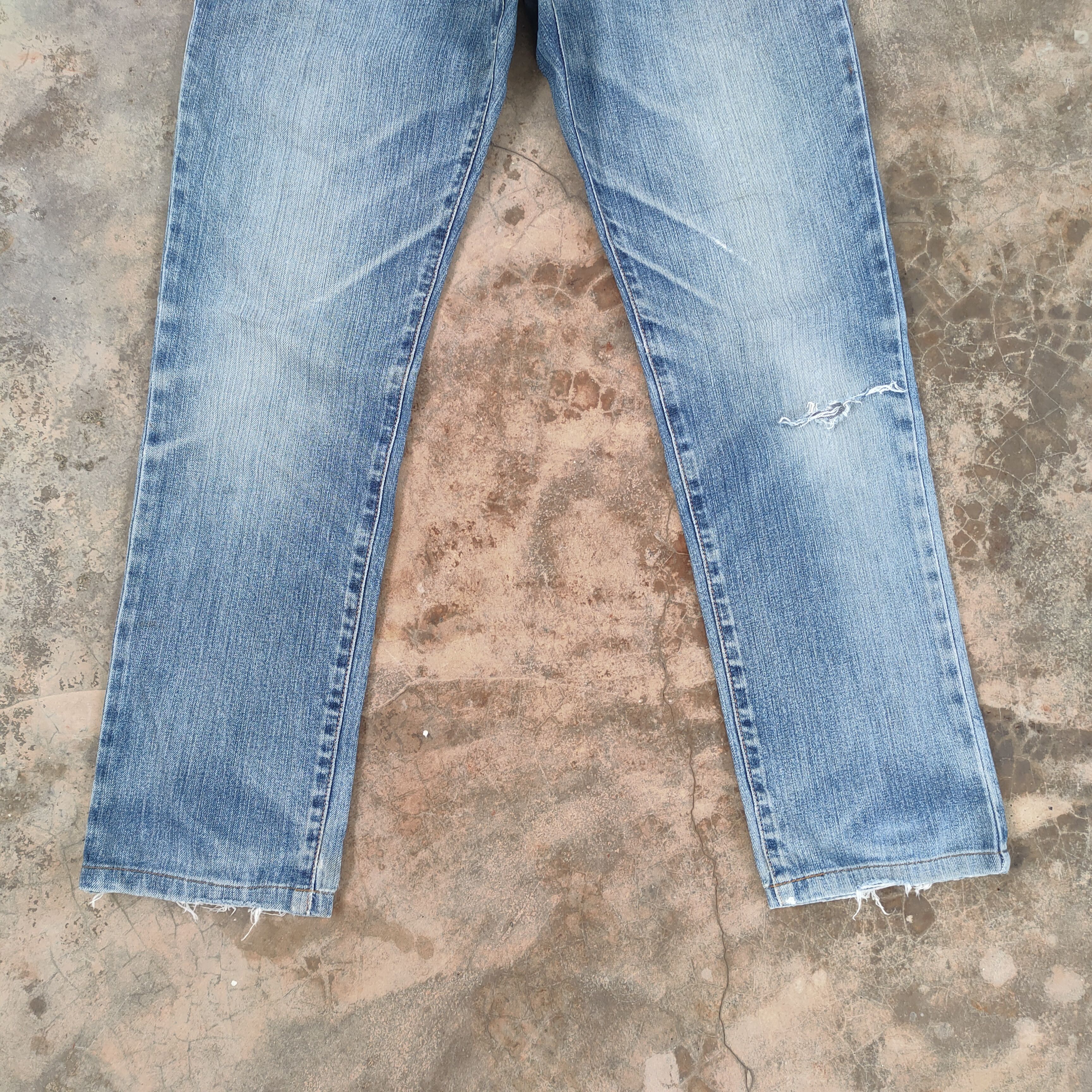 Wrangler W34 VINTAGE WRANGLER FADED MUDWASHER RIPPED DENIM JEAN PANTS Size US 34 / EU 50 - 4 Thumbnail
