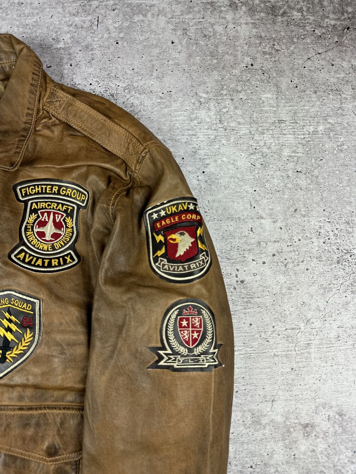Vintage Vintage Aviatrix Fighter Group Leather Jacket Size US XL / EU 56 / 4 - 2 Thumbnail
