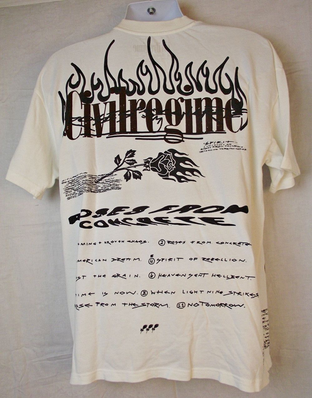 Civil Regime Graphic Tee Shirt White Skull Snake Roses From Concrete Med Size US M / EU 48-50 / 2 - 6 Thumbnail