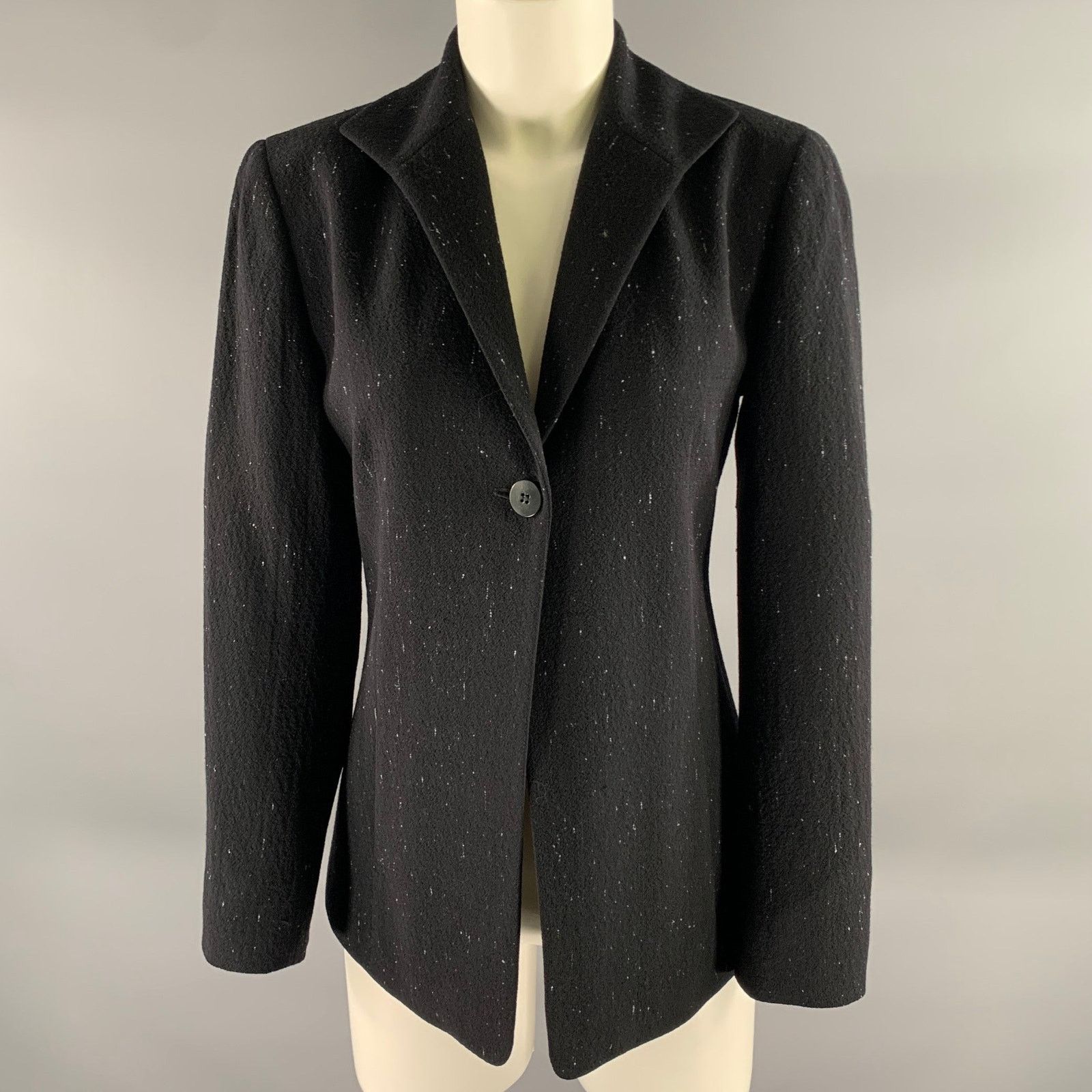 Lafayette 148 LAFAYETTE 148 Size 2 Black Blue Wool Blend Blazer Size XS / US 0-2 / IT 36-38 - 1 Thumbnail
