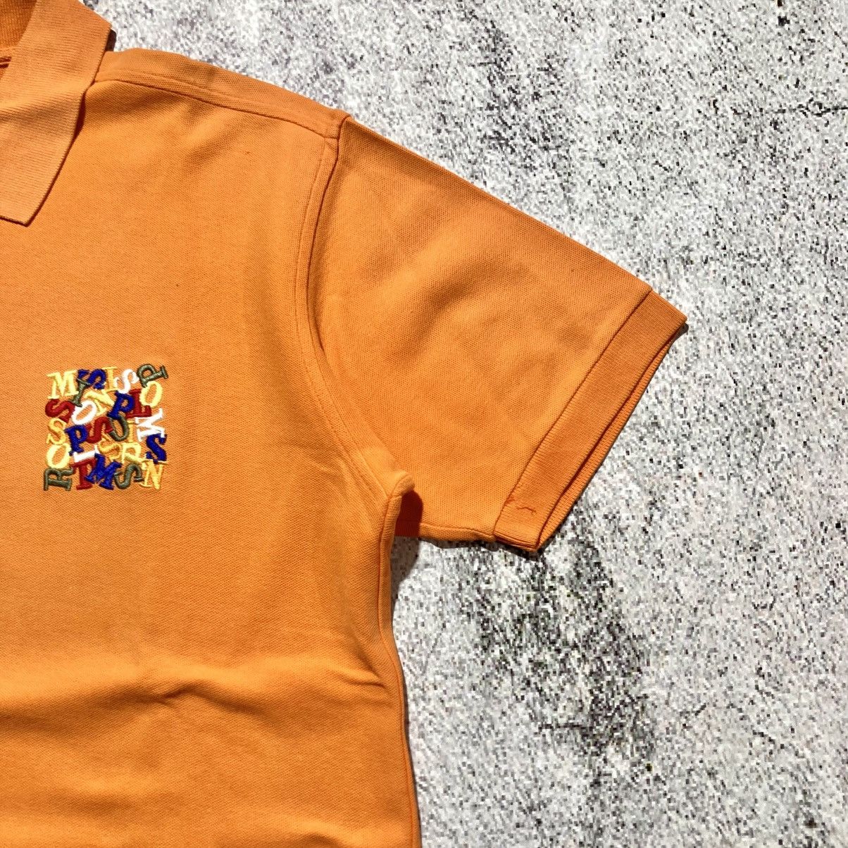 Missoni 1990s Vintage Missoni Sport Spellout Logo Polo Tshirt Orange Size US L / EU 52-54 / 3 - 4 Thumbnail