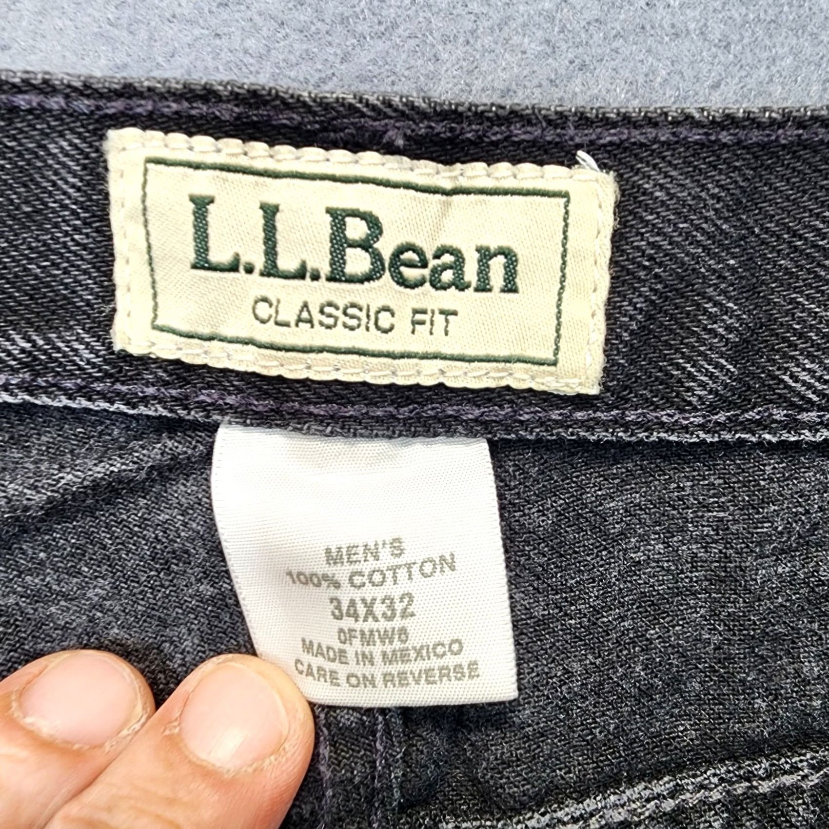 Vintage LL Bean Jeans 32x28 Black Classic Straight Mens Regular Cotton Zip Inseam 28s 32x28 Chores Workwear Outdoor Casual Size US 32 / EU 48 - 3 Thumbnail