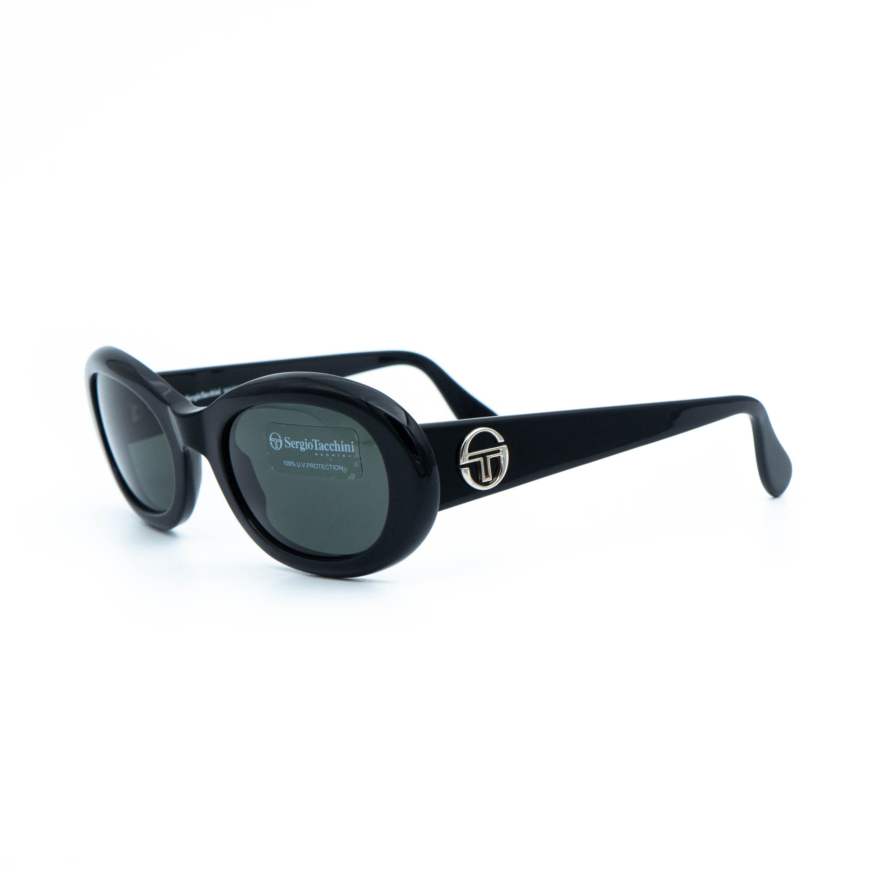 Sergio Tacchini ST 1538-S Black Oval Sunglasses Vintage