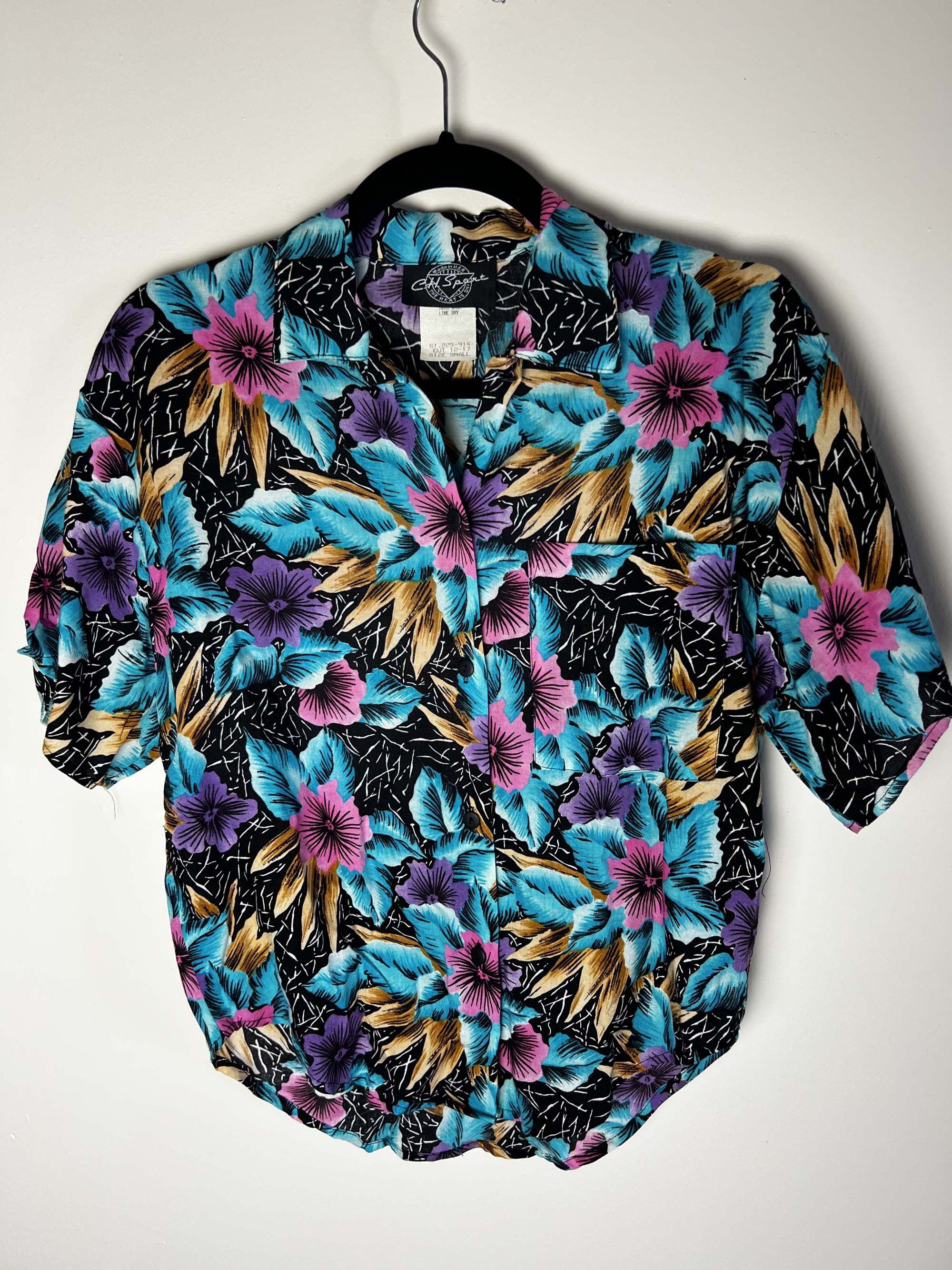 Vintage Vintage 1980's-1990's C.H. Sport Floral Aloha Luau Blouse Size S / US 4 / IT 40 - 11 Thumbnail