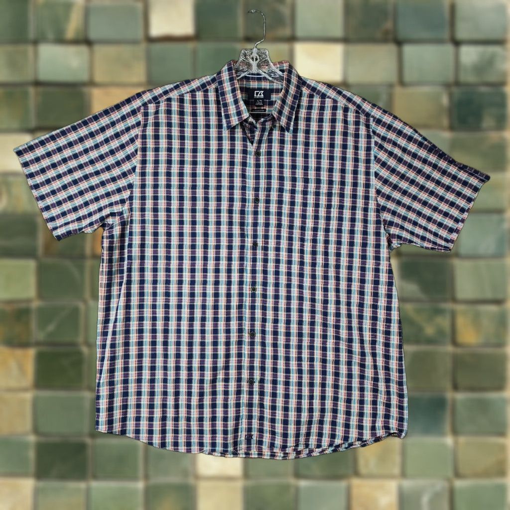 Cutter & Buck Cutter & Buck Shirt Mens XL Short Sleeve Multicolor Plaid Cotton Button-Up Size US 36 / EU 52 - 1 Thumbnail