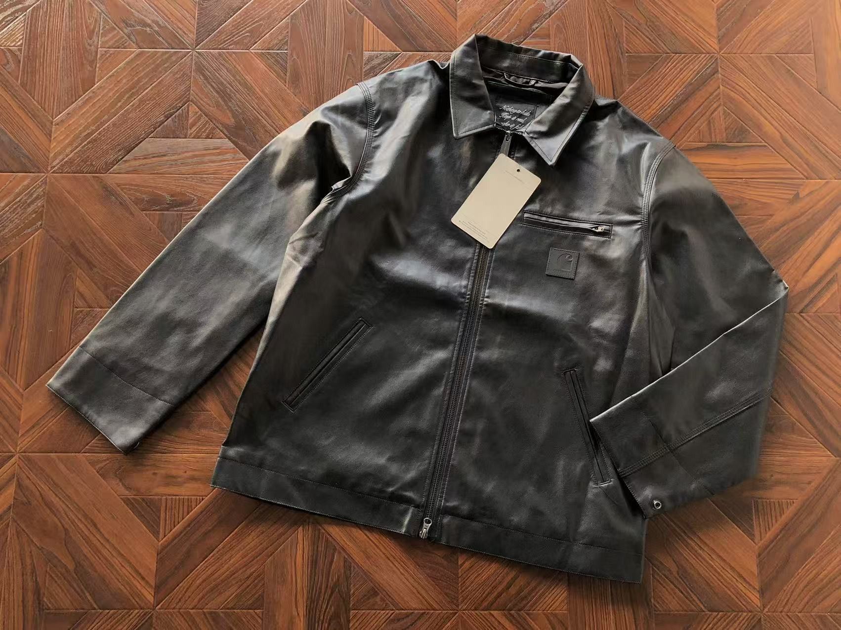 A.P.C. × Carhartt APC x Carhartt leather jacket | Grailed