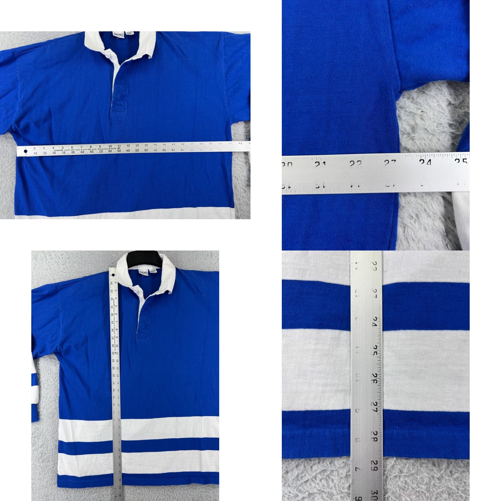 Vintage VINTAGE Tactics Sports Polo Shirt Men L Blue White Striped 100% Cotton Golf Rugby Polo Size US L / EU 52-54 / 3 - 8 Thumbnail