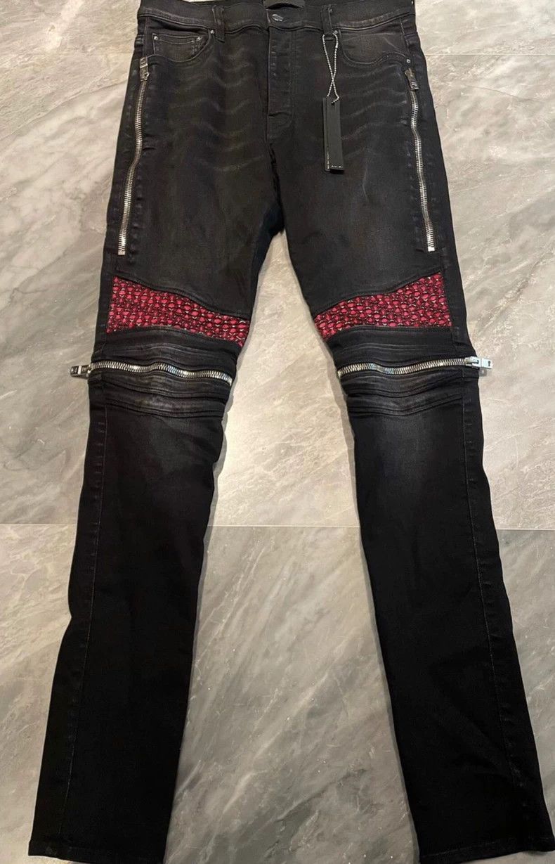 Amiri vintage velvet patched black jeans