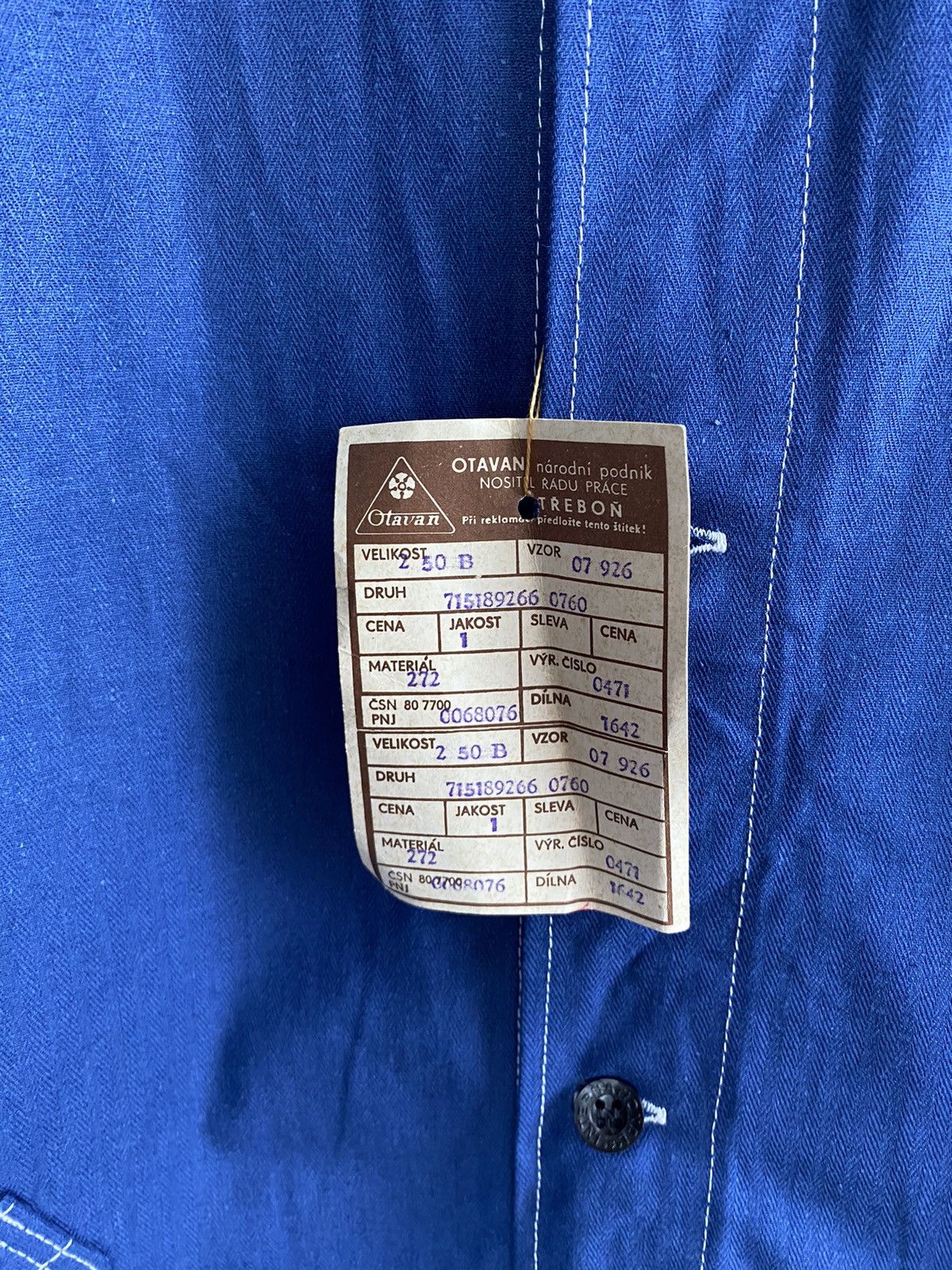 Le Laboureur × Vintage Otavan Vintage Work Jacket –Deadstock Blue – Made in Finland Size US L / EU 52-54 / 3 - 4 Thumbnail