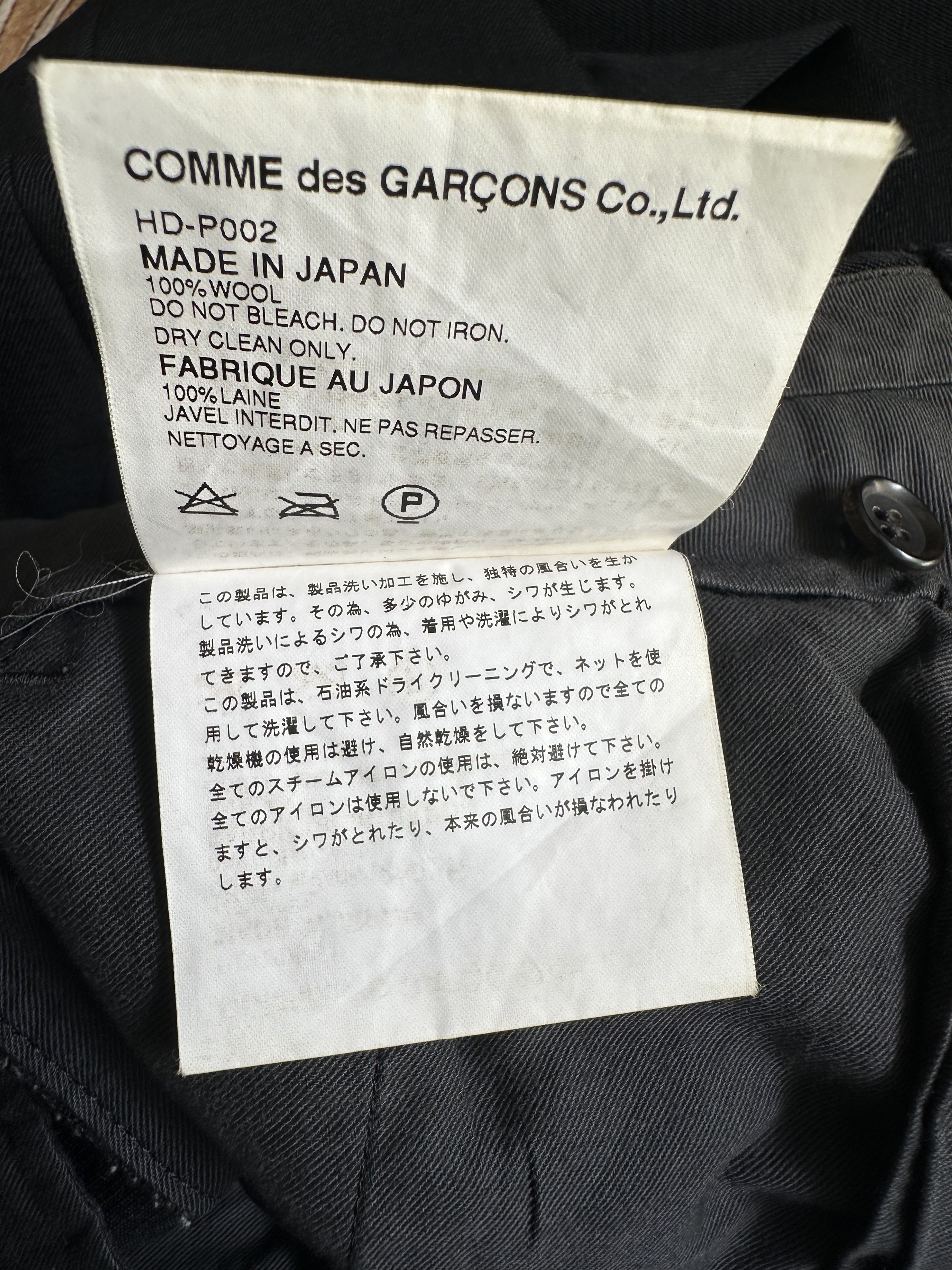 Comme des Garcons Homme Vintage AD01 CDGH Wool Black Baggy Trouser Pant Size US 31 - 16 Thumbnail