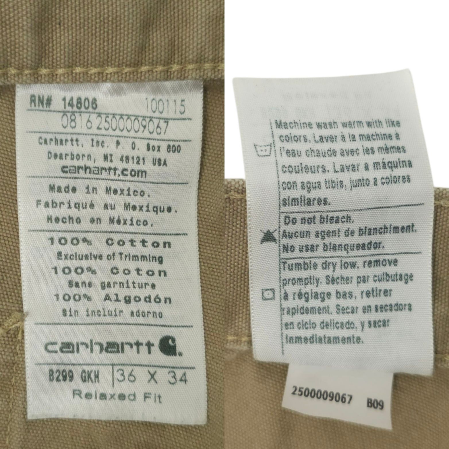 Carhartt Carhartt Relaxed Fit Pant Mens 36x32 READ B299 Canvas Khaki Size US 36 / EU 52 - 8 Thumbnail