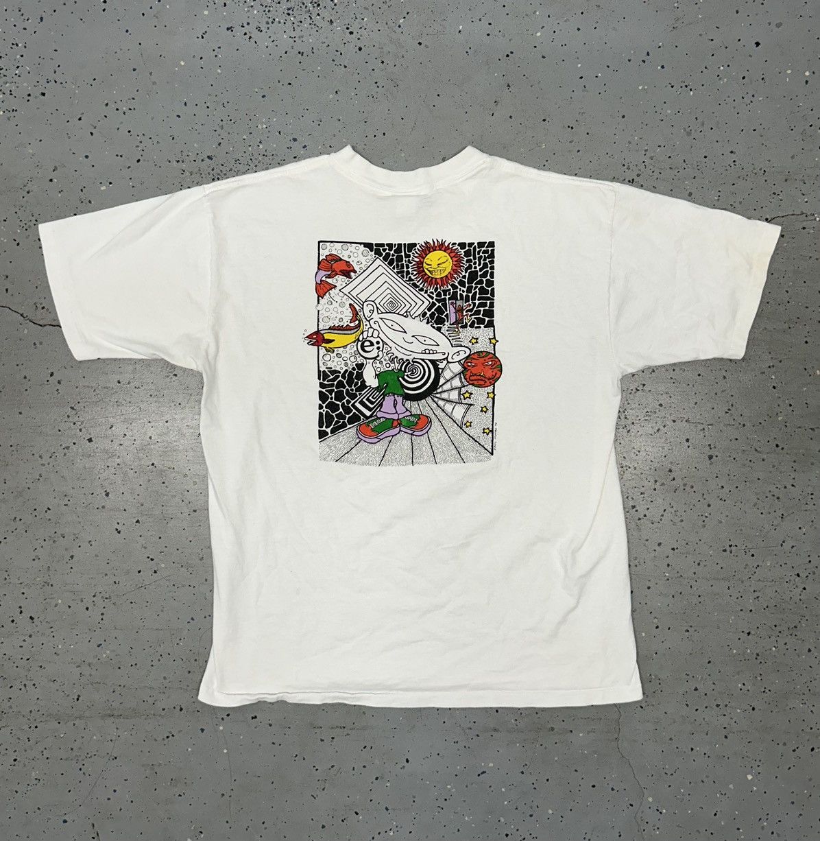 image of Vintage VTG 90's Balzout Skateboard T-Shirt in White, Men's (Size XL)