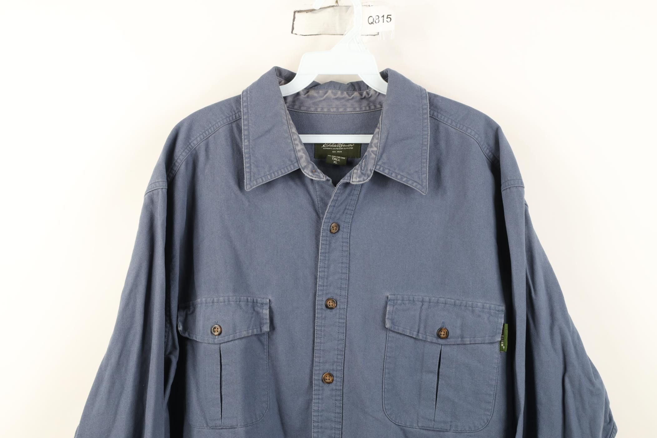 Eddie Bauer Vintage 90s Y2K Eddie Bauer Heavyweight Cotton Button Shirt Size US XL / EU 56 / 4 - 2 Thumbnail