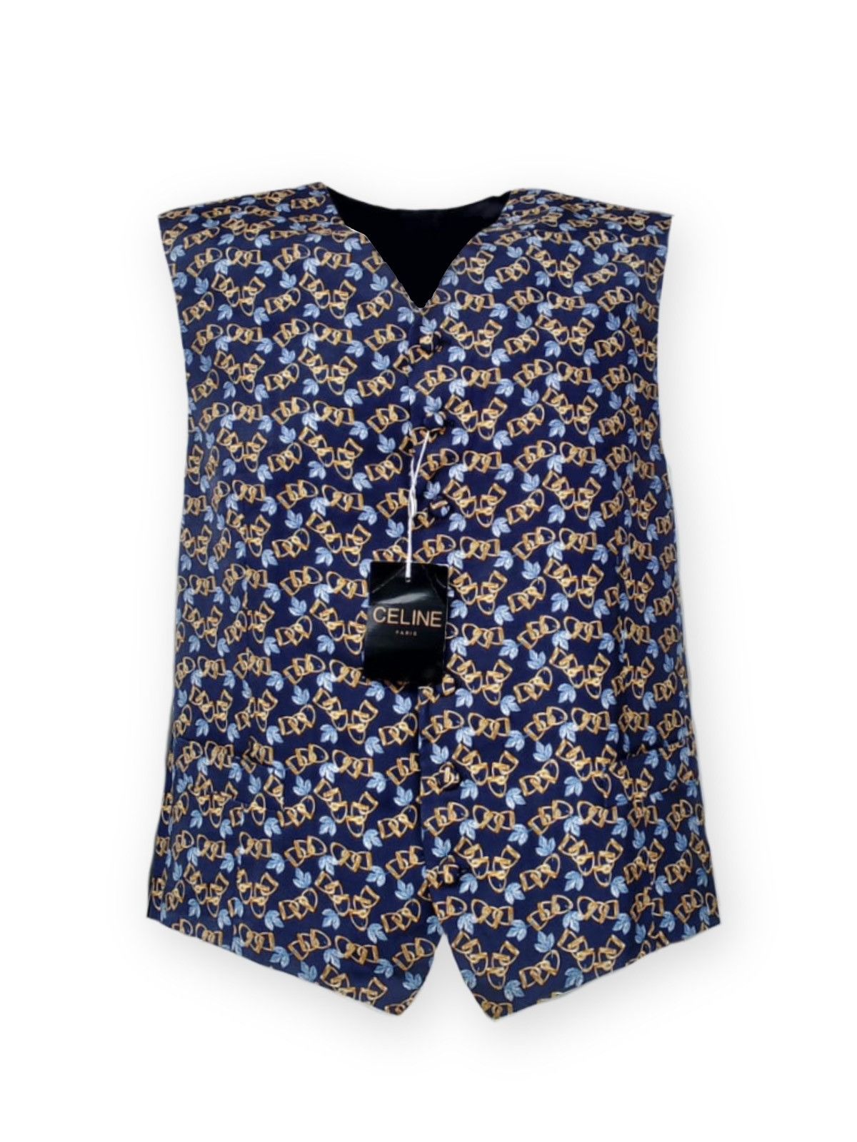 Celine CELINE Homme Silk Vest Waistcoat Blazon Triomphe-style Chain Size US L / EU 52-54 / 3 - 1 Thumbnail