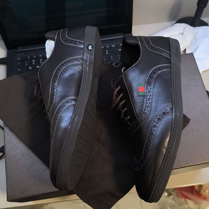 Gucci Gucci Casual Black Low-Top Leather Shoes - Size US 8.5 / EU 41-42 - 9 Thumbnail