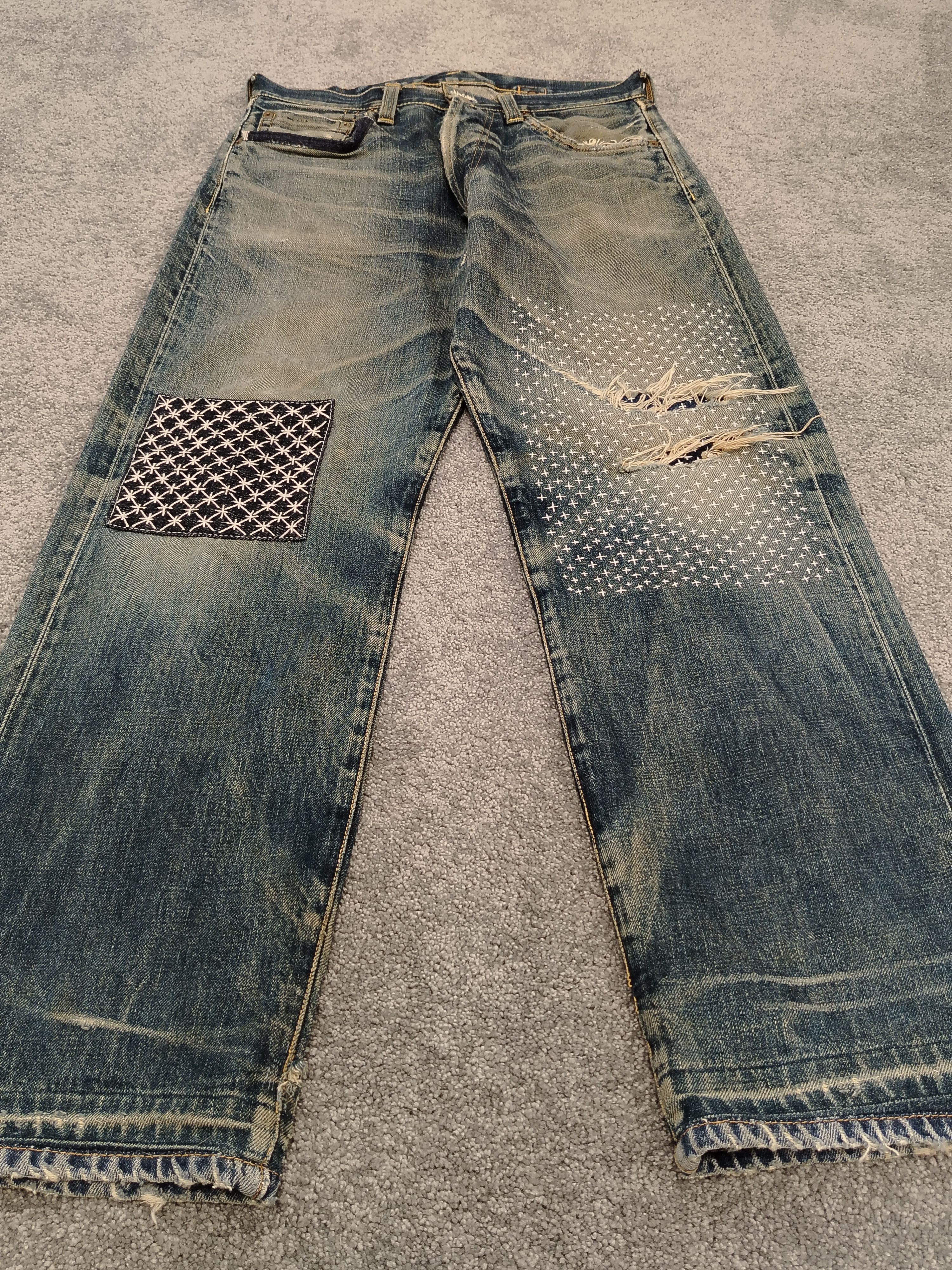 Evisu Evisu Jeans Vintage (Evis) Daicock Boro Remaked Size US 32 / EU 48 - 6 Thumbnail