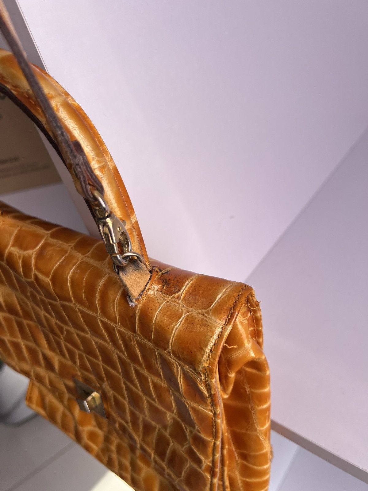 Designer × Escada × Vintage Vintage ESCADA Shoulder Bag Crocodile Pattern Leather Size ONE SIZE - 11 Thumbnail
