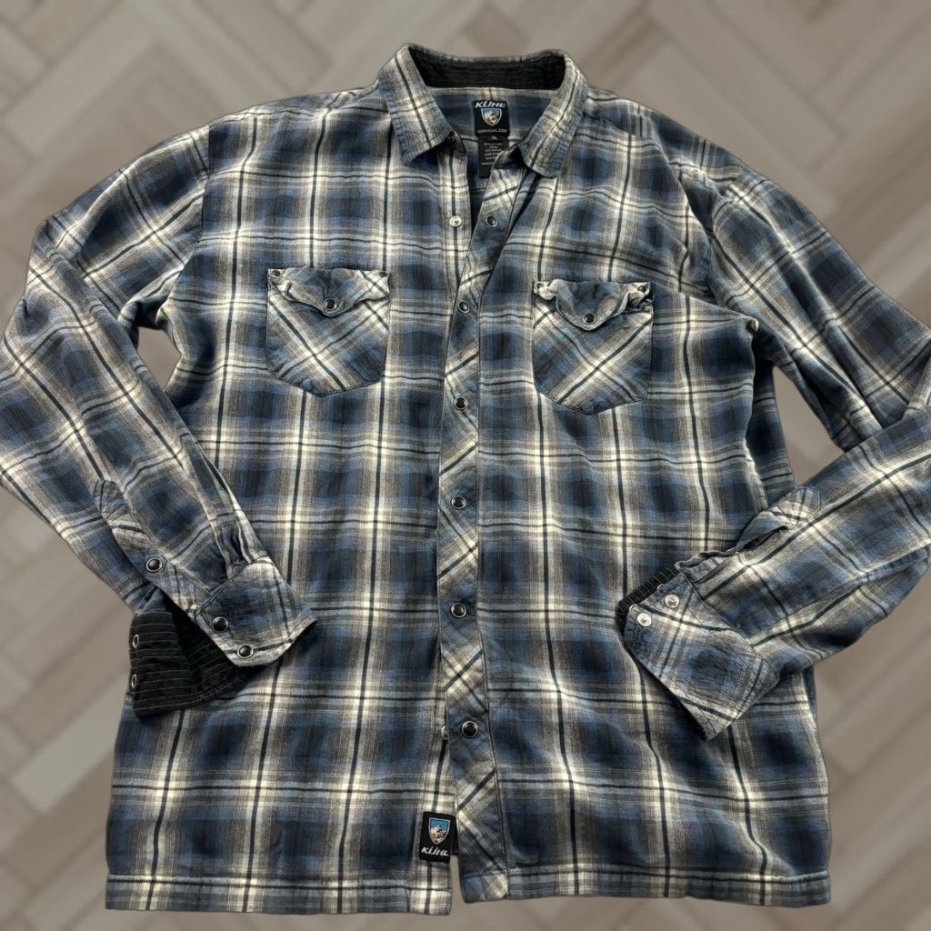 Vintage Kuhl Shirt Long Sleeve Button-Up Flannel XL Blue Men’s Pearl Snap Front Size US XL / EU 56 / 4 - 1 Thumbnail
