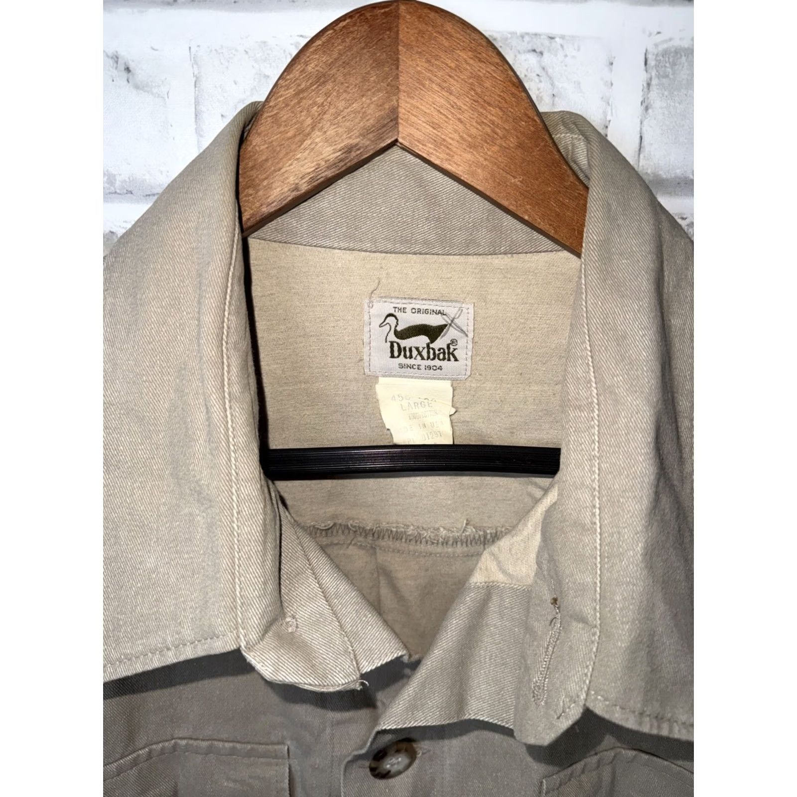 Vintage VTG DUXBAK Canvas Beige Safari Style Coat Mens L USA Size US L / EU 52-54 / 3 - 3 Thumbnail