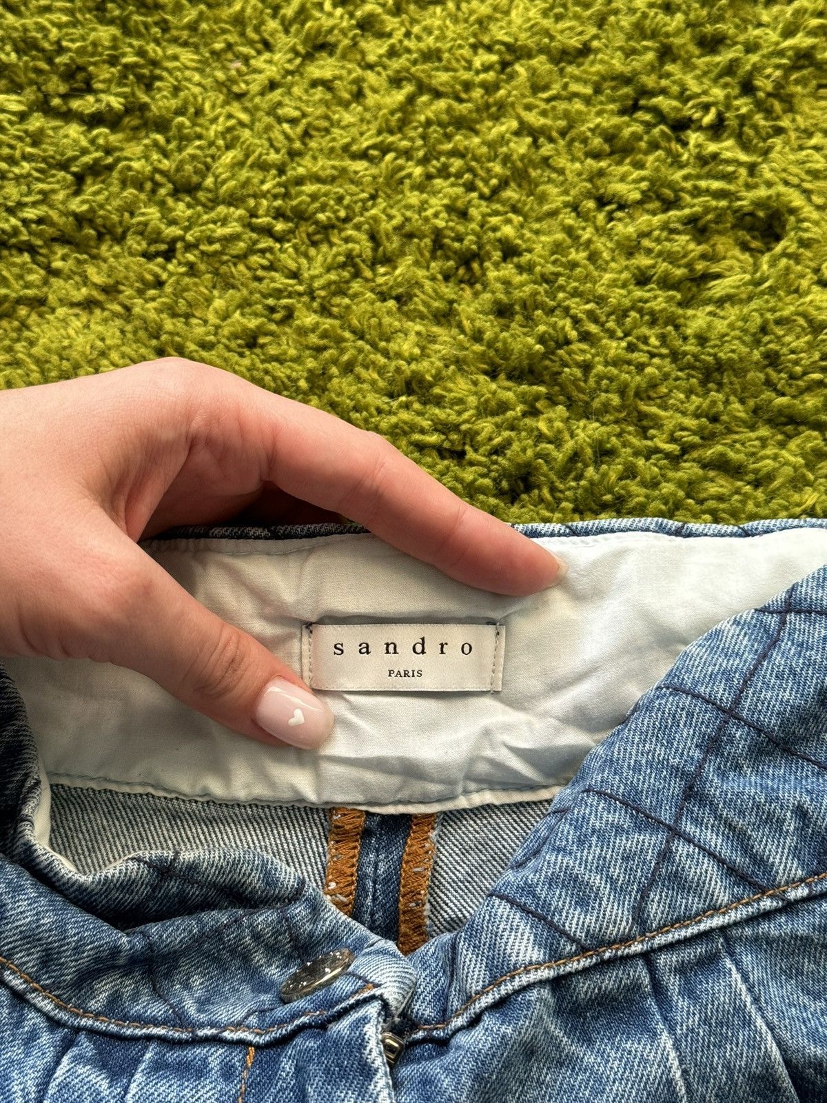 Designer × Sandro Sandro oldmoney style quilted denim shorts Size 26" / US 2 / IT 38 - 6 Thumbnail